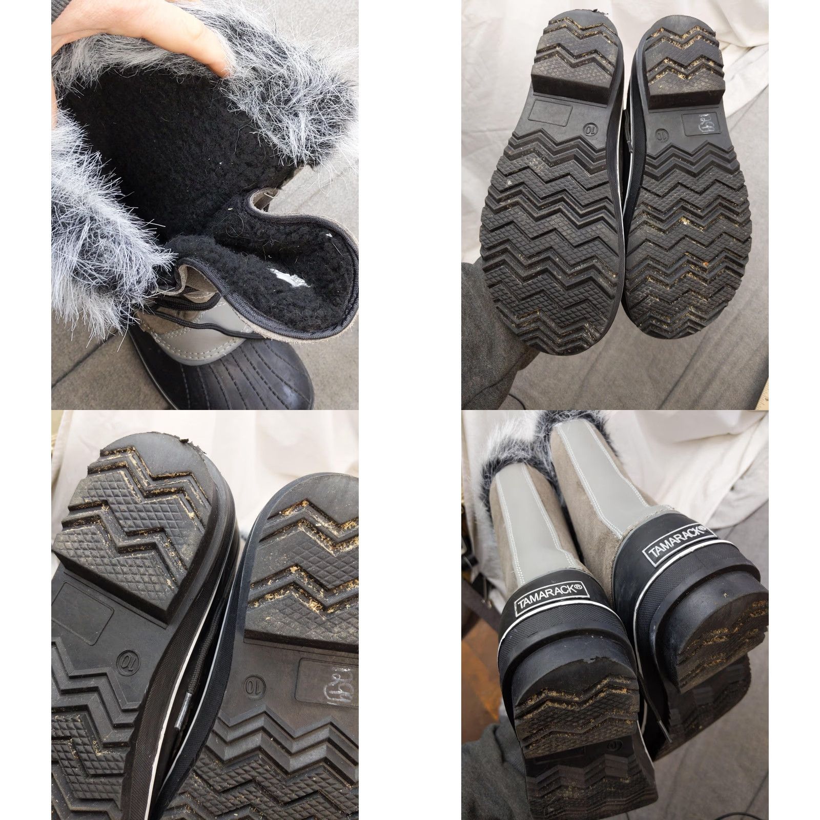 Vintage Tamarack Snow Boot Womens Size 10 Gray Suede Faux Fur Lace Up Mid Calf Winter Outdoor Size US 10 / IT 40 - 8 Thumbnail