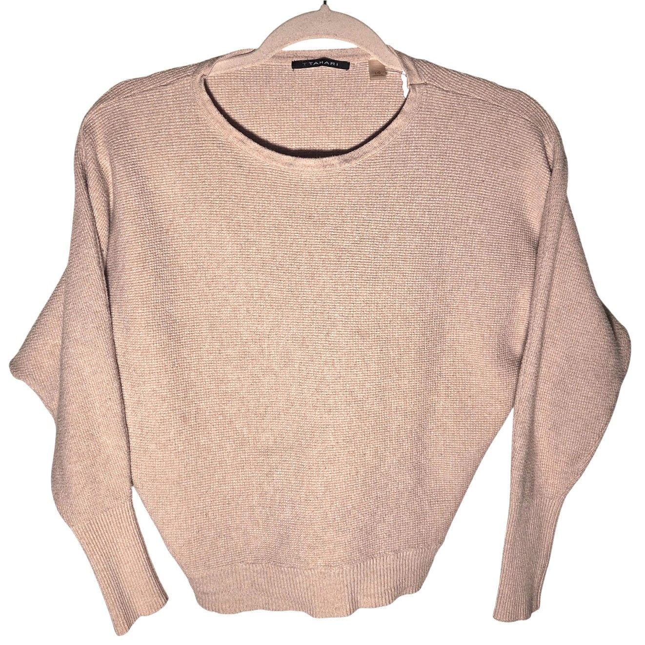 Elie Tahari Chic Tahari Large Cream Crew Neck Sweater - Cozy & Stylish! Size L / US 10 / IT 46 - 1 Thumbnail