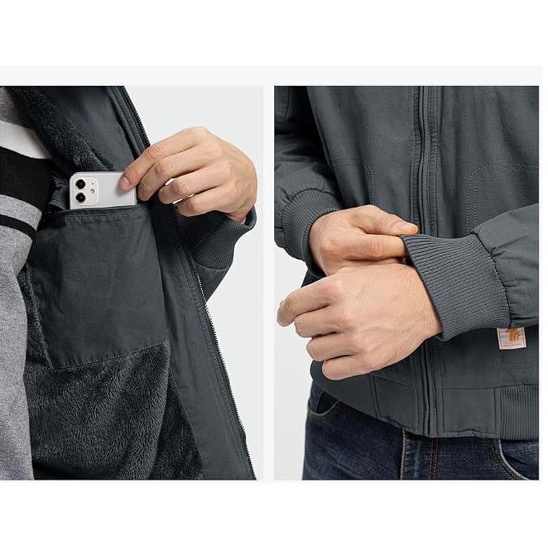 The Unbranded Brand Mens Iron Gray FlannelLined Coat Thick with 4 Pockets 2XL Size US XL / EU 56 / 4 - 6 Thumbnail