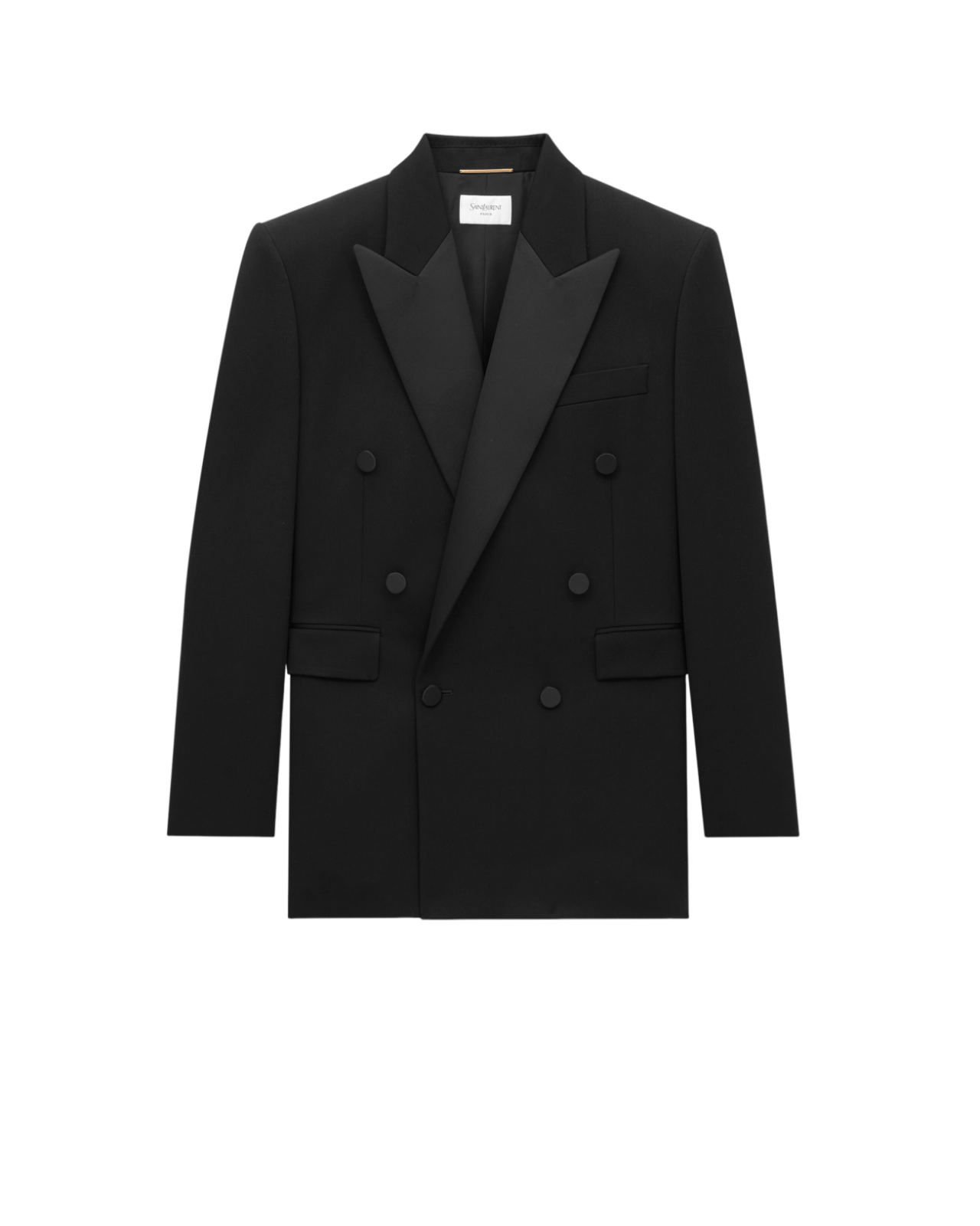 SAINT LAURENT Black Wool DB Tuxedo Jacket New