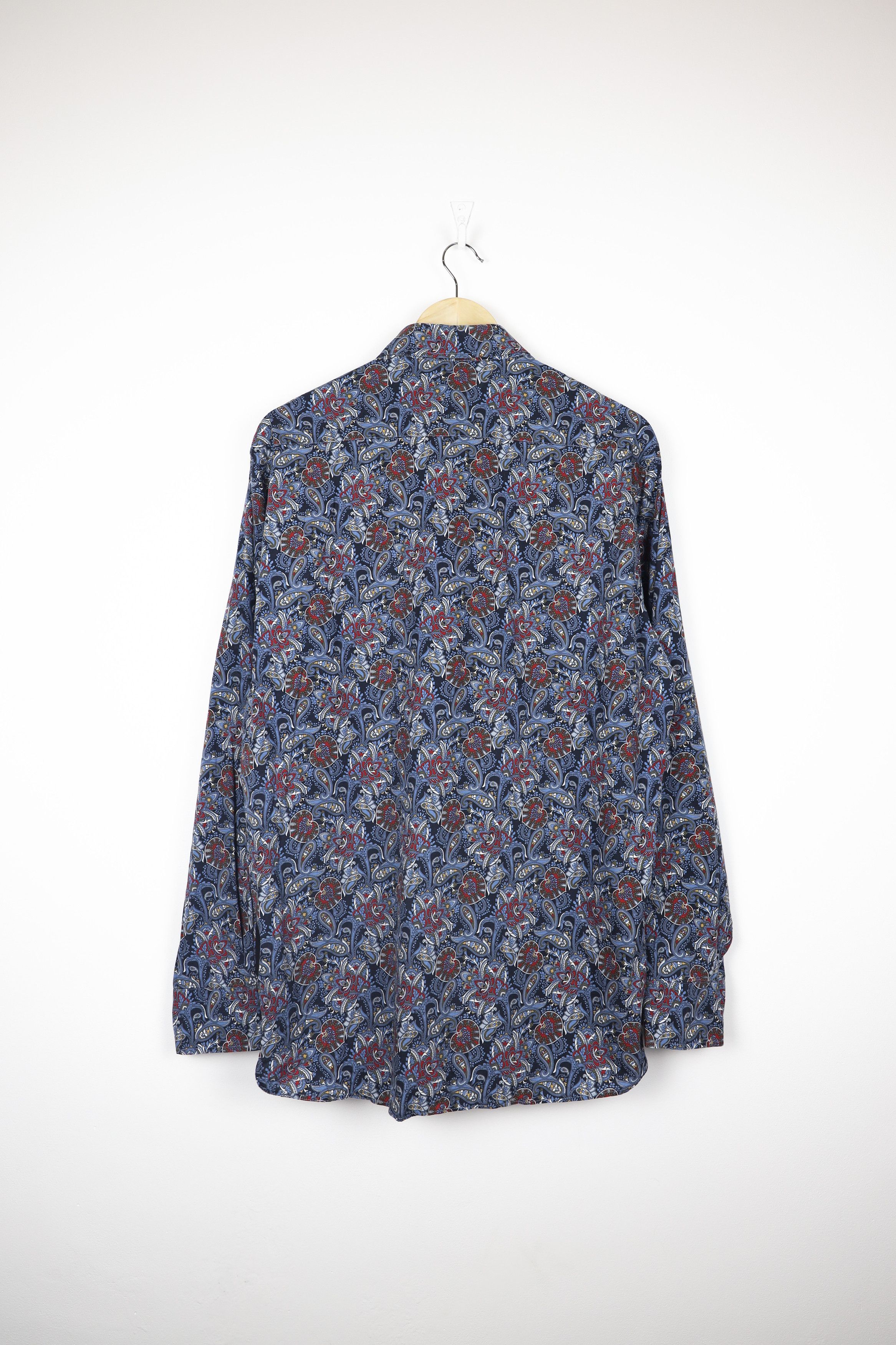 Paul & Shark Paul & Shark Navy Red Fancy Paisley Abstract Pattern Shirt Size US XL / EU 56 / 4 - 8 Thumbnail