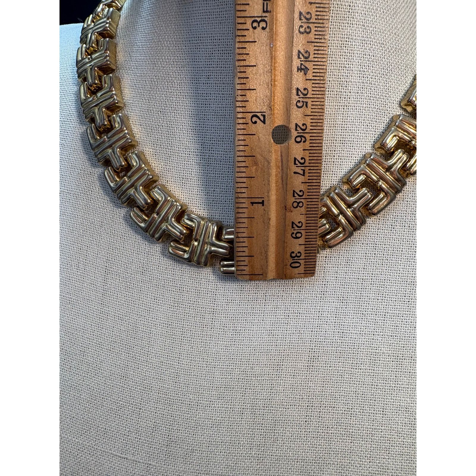 Other Vintage Gold Tone Link Necklace Statement Chunky 18” 90grams Size ONE SIZE - 4 Thumbnail