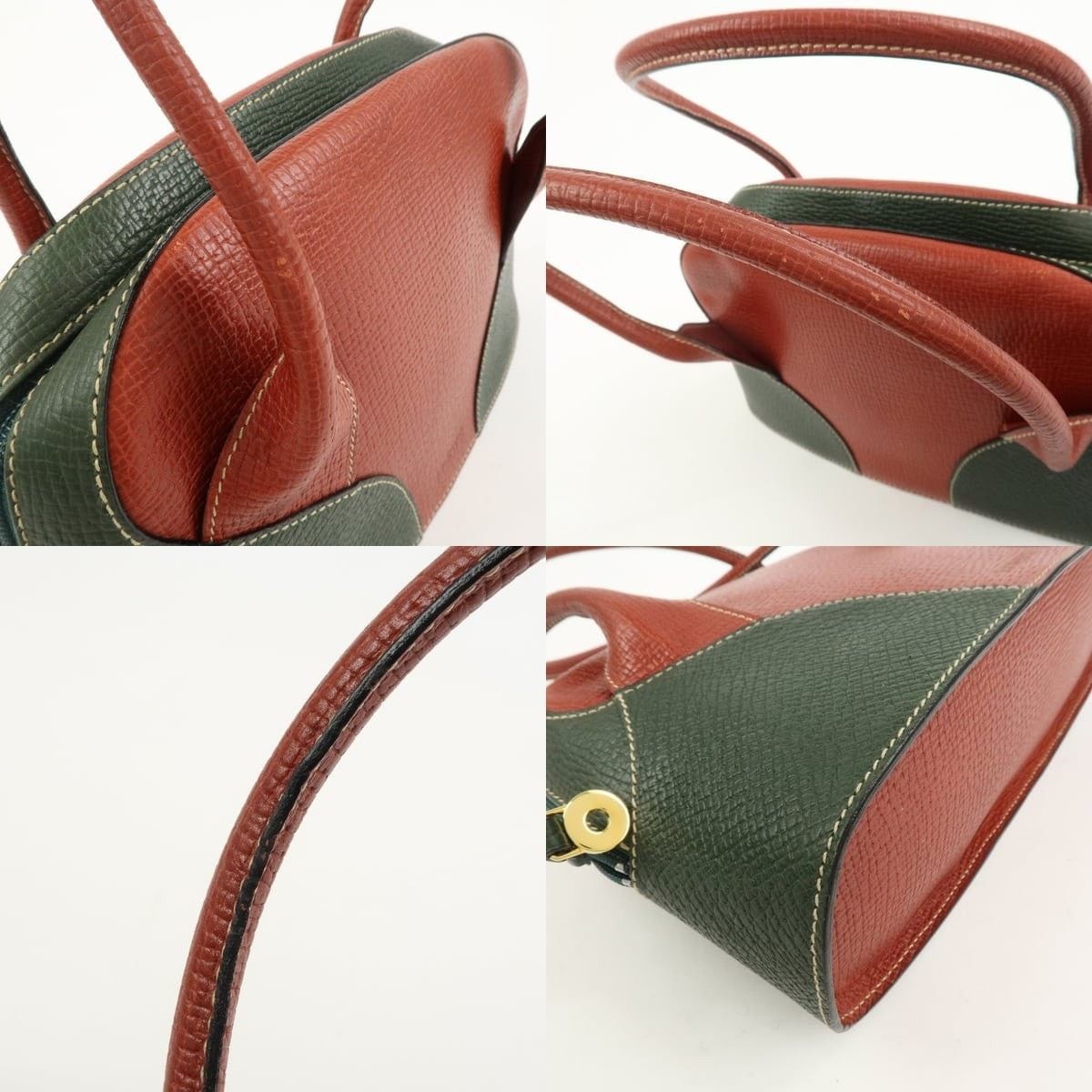Loewe Loewe Embossed Leather Shoulder Bag Brown and Green Size ONE SIZE - 4 Thumbnail