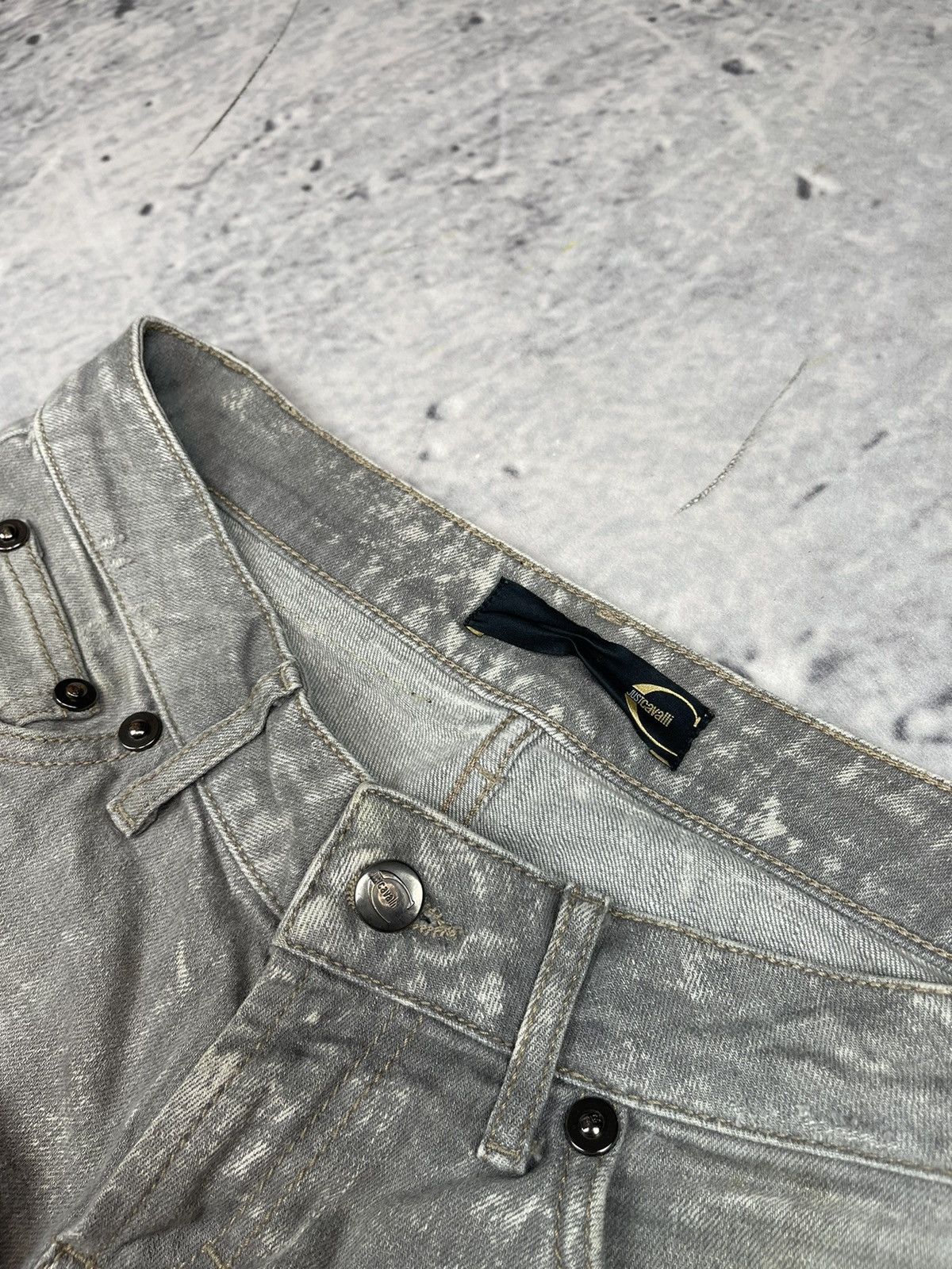Hysteric Glamour × Just Cavalli Avant Garde Just Cavalli jeans gray pants Y2K Size 28" / US 6 / IT 42 - 5 Thumbnail
