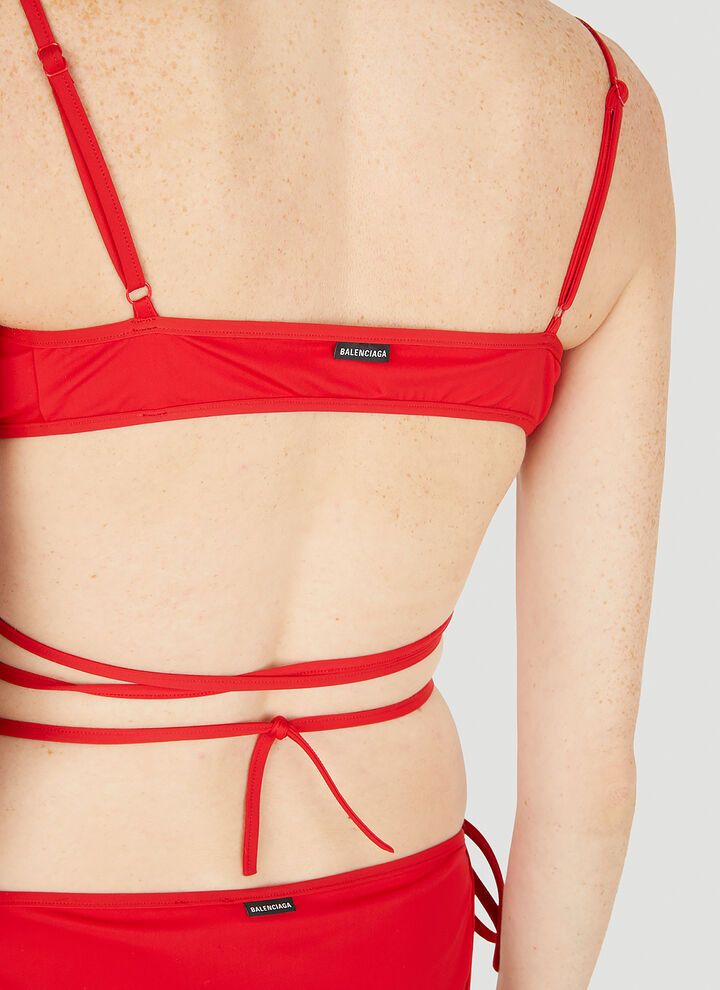 Balenciaga o1la1rc1a0924 Wrap Bikini Set in Red Size L / US 10 / IT 46 - 6 Thumbnail
