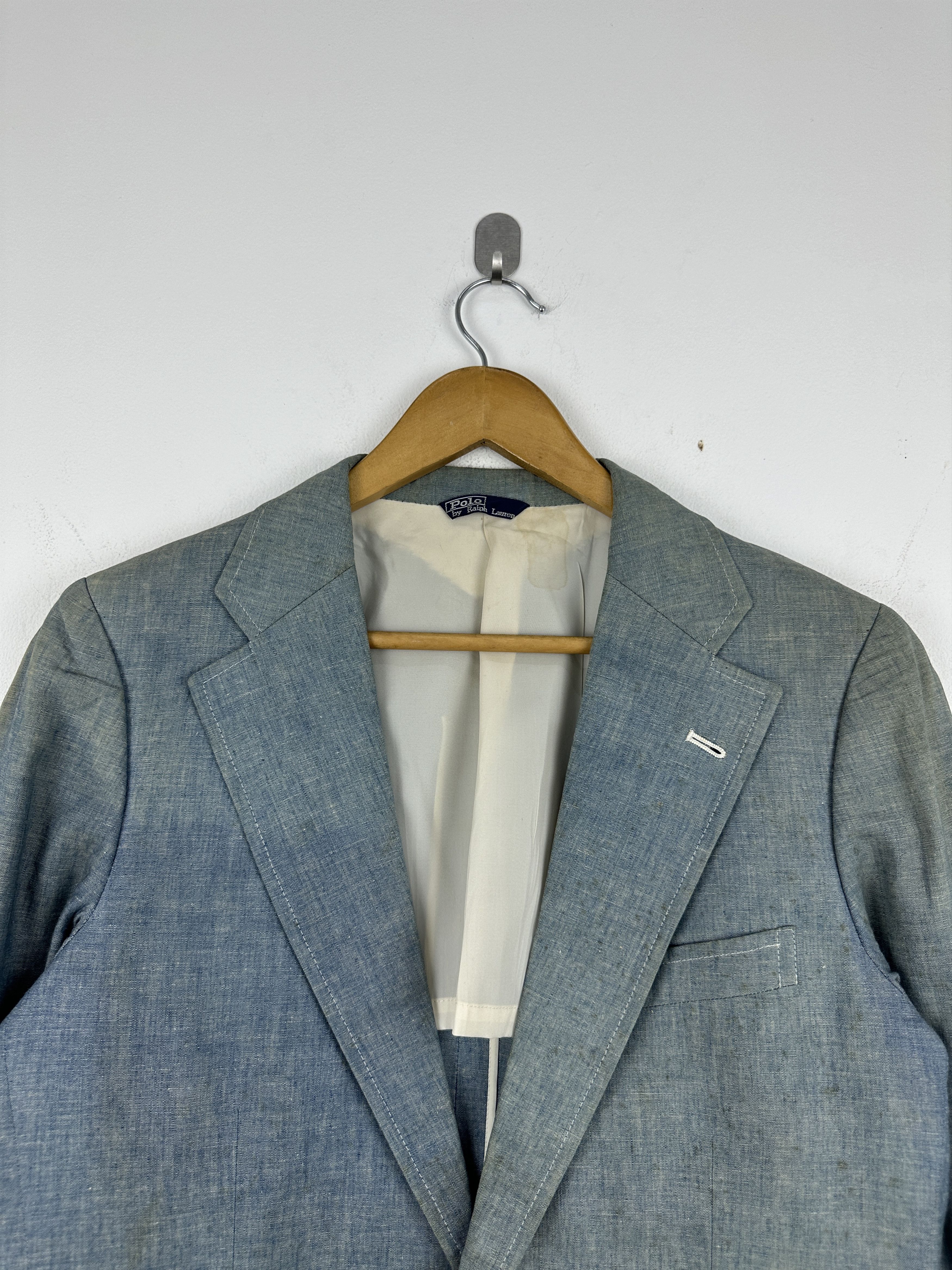 Polo Ralph Lauren Vintage Polo Ralph Lauren Linen Blazer Jacket Blue Size US S / EU 44-46 / 1 - 2 Thumbnail
