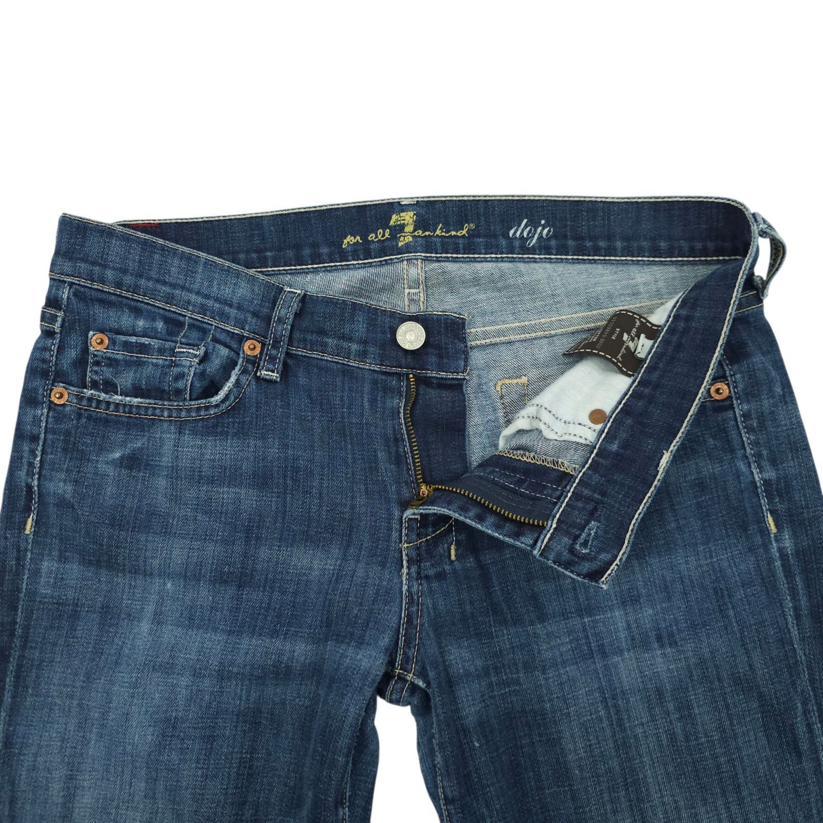 7 For All Mankind 7 For All Mankind Dojo Jeans 29 Dark Wash Wide Leg Flare Size 31" - 10 Thumbnail