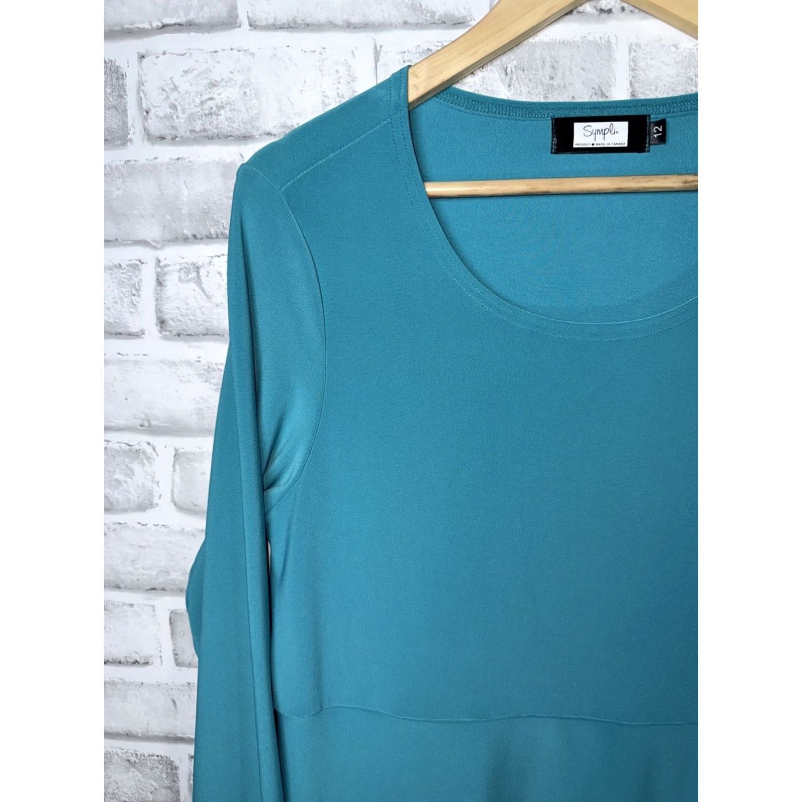 Vintage Sympli Teal Pullover Shirt Womens 12 Teal Blouse Stretchy Pullover Women 12 Blouse Shirt Sympli Teal Pullover Blouse Womens 12 Size XL / US 12-14 / IT 48-50 - 6 Thumbnail