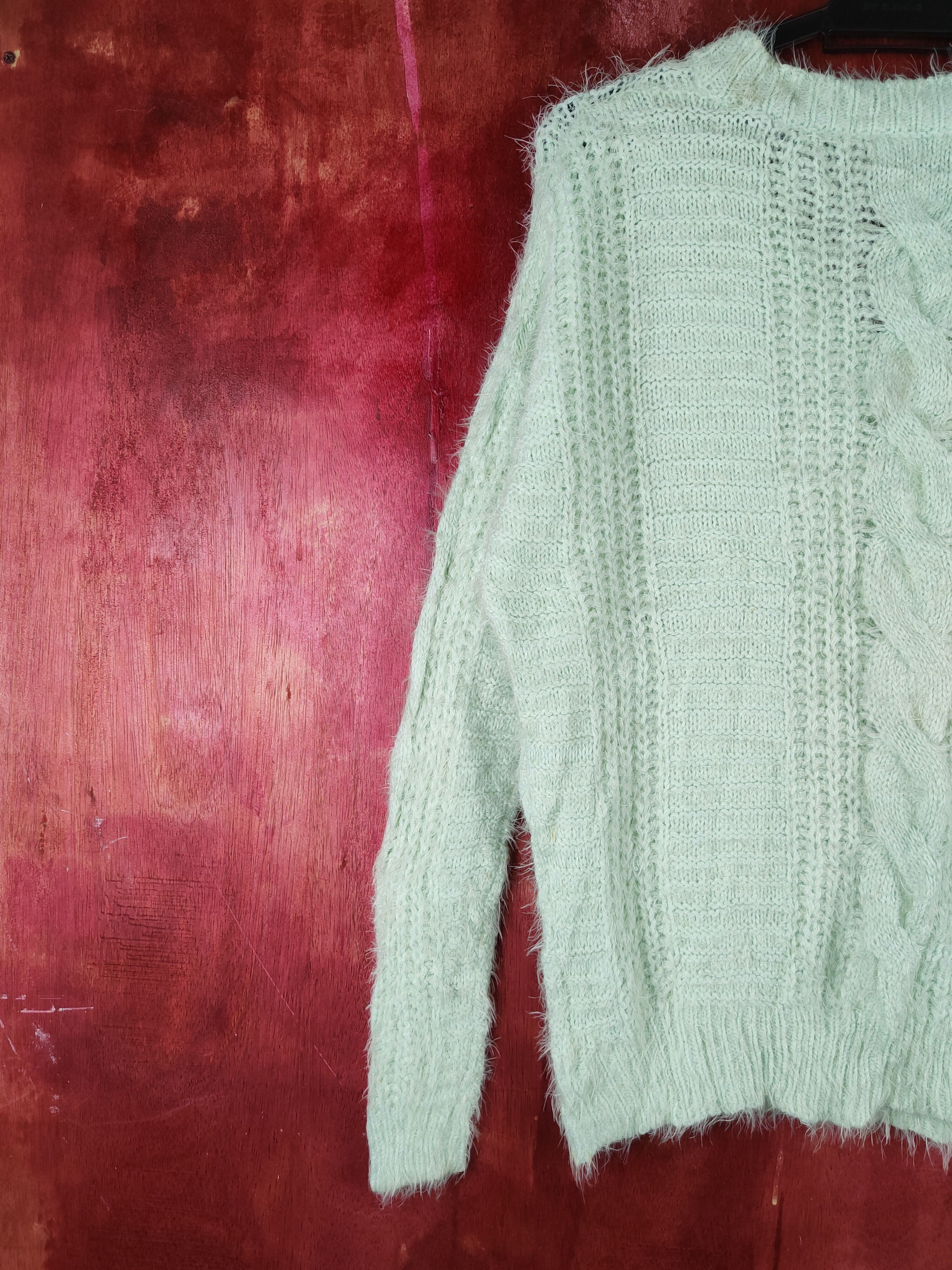 Japanese Brand × Vintage COOL DESIGN Pink Mix Mint Green Fur Mohair Knitwear Size L / US 10 / IT 46 - 8 Thumbnail