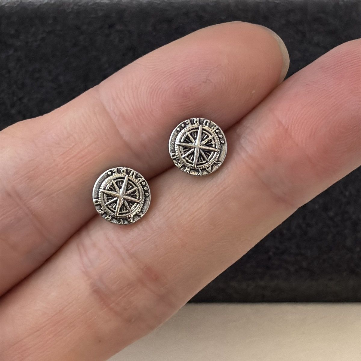 Other 9mm Vintage Six Point Star Stud Earrings for Men Women Size ONE SIZE - 6 Thumbnail
