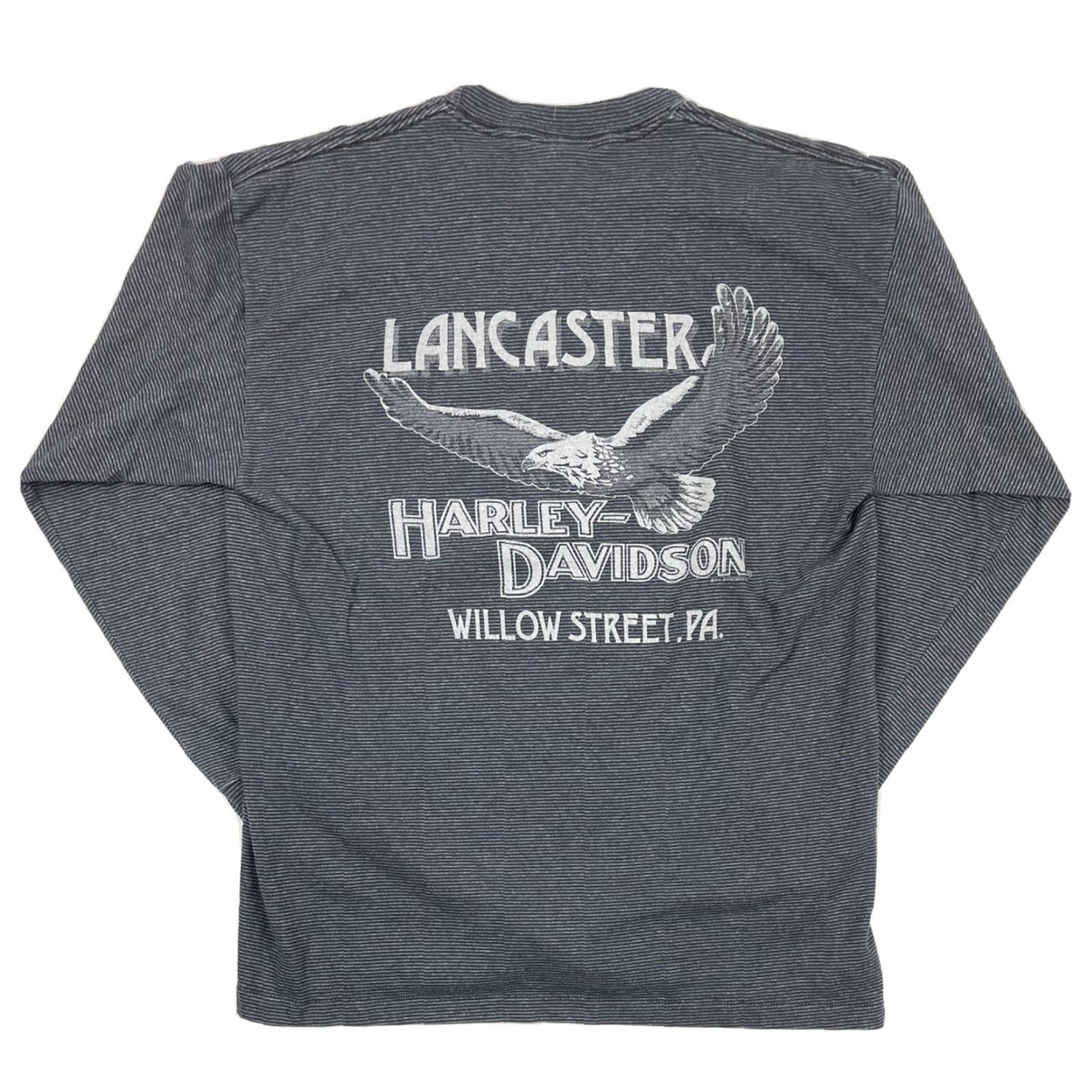 Harley Davidson VINTAGE Harley-Davidson Shirt M Gray Long Sleeve Crew Neck Striped Logo 90s Biker Mens Size US M / EU 48-50 / 2 - 4 Thumbnail