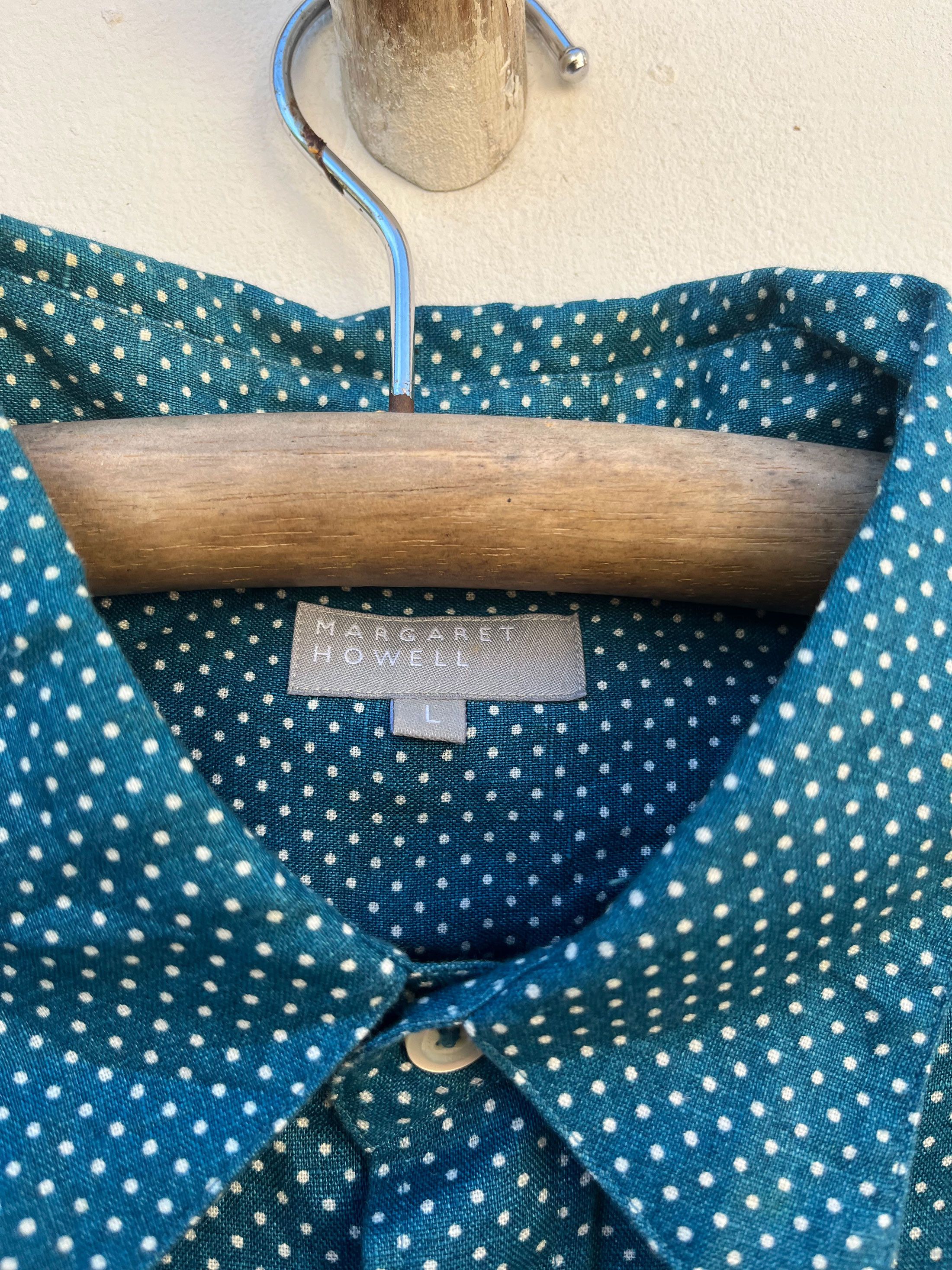 Designer × Margaret Howell Margaret Howell Indigo White Dot Roll Up Sleeve Uniform Size US L / EU 52-54 / 3 - 3 Thumbnail