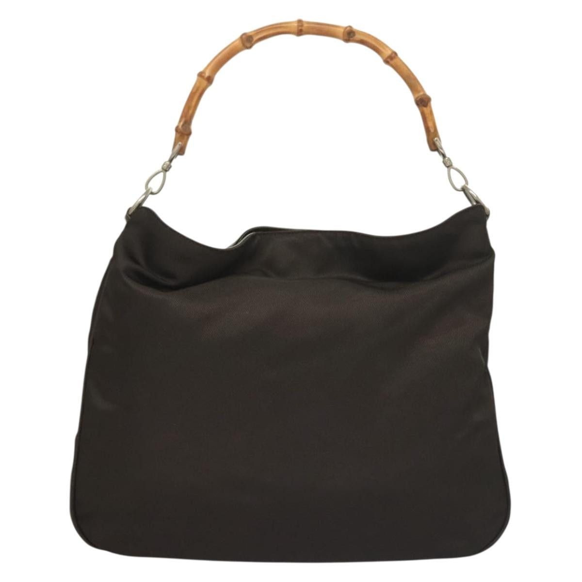 Gucci GUCCI Bamboo Hand Bag Nylon Brown Silver 001 1553 001 1553 Size ONE SIZE - 3 Thumbnail