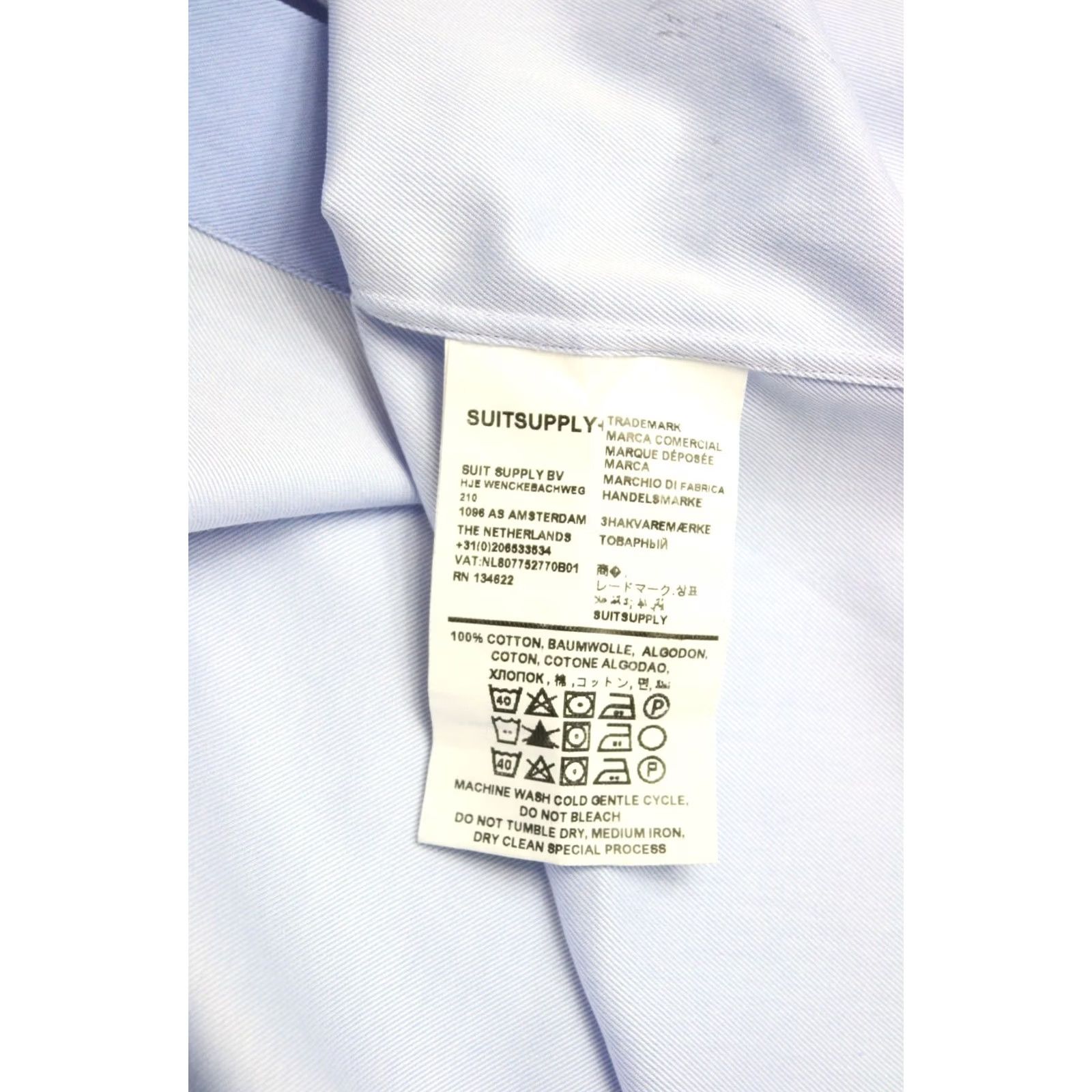 Suitsupply SUITSUPPLY Regular Fit Formal Shirt Men's Blue Spread Collar 37 / 14 1/2 Size 36R - 6 Thumbnail