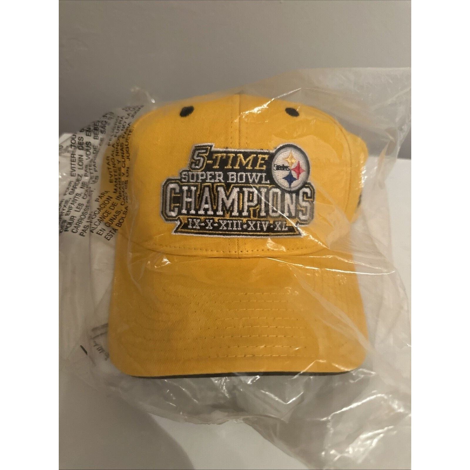 Reebok Pittburgh Steelers Five 5 Time Super Bowl Champions NFL Hat Size ONE SIZE - 1 Thumbnail
