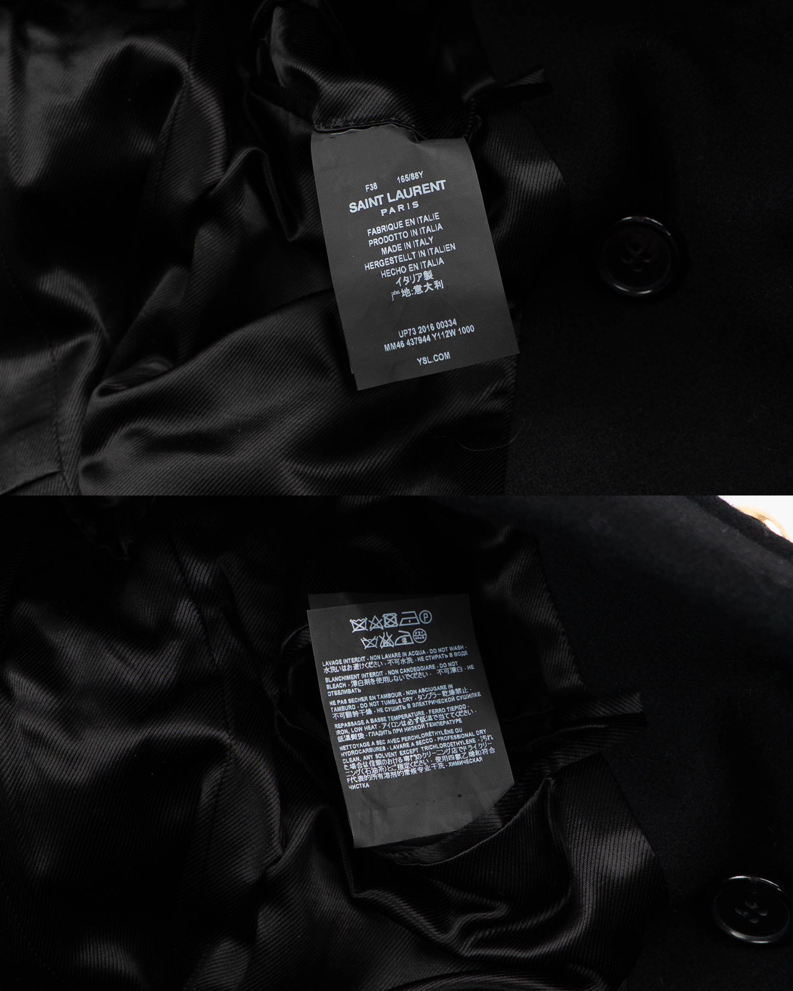 Saint Laurent Paris Palladium Officier Coat Women's (FW16) Size XS / US 0-2 / IT 36-38 - 11 Thumbnail