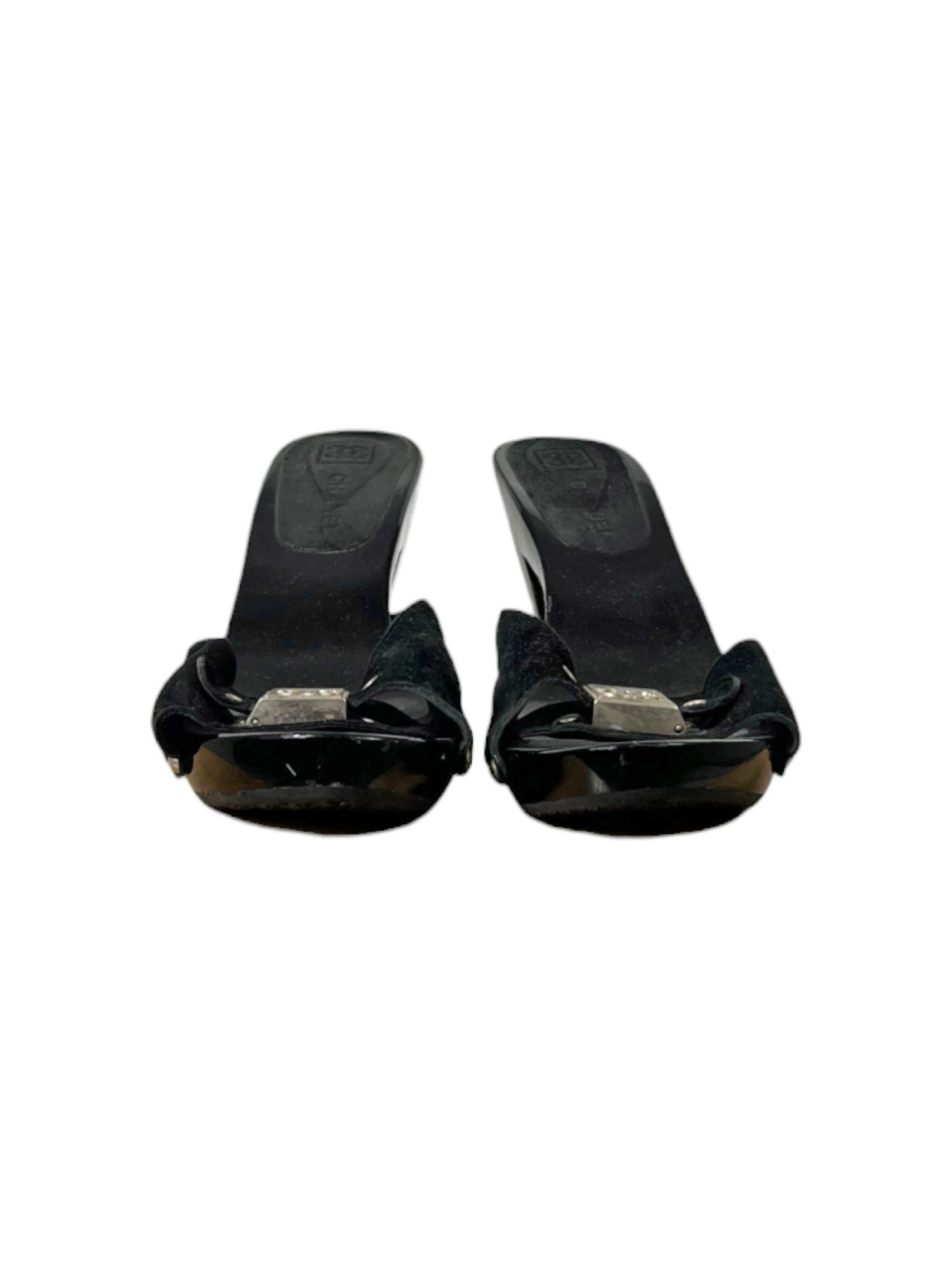 Chanel by Karl Lagerfield 2000's Leather Metal "CC" Logo Clogs Size US 9 / IT 39 - 4 Thumbnail