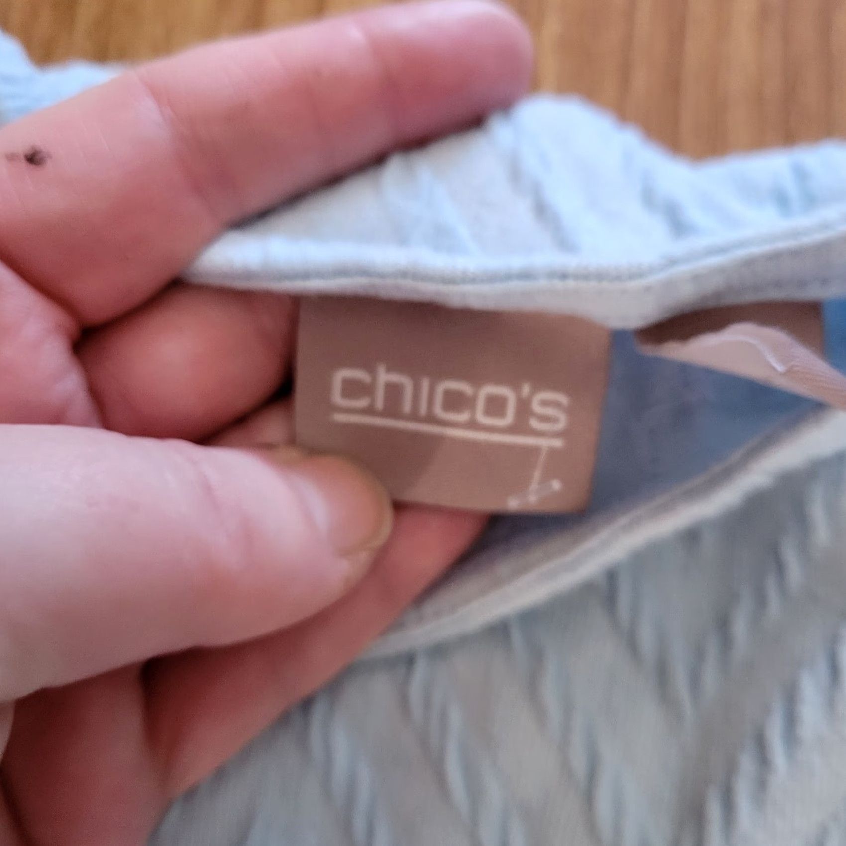 Vintage Chico's Chicos Shirt Womens XL Blue Lace Sleeve Textured Fabric Casual Everyday Shirt Size XL / US 12-14 / IT 48-50 - 5 Thumbnail
