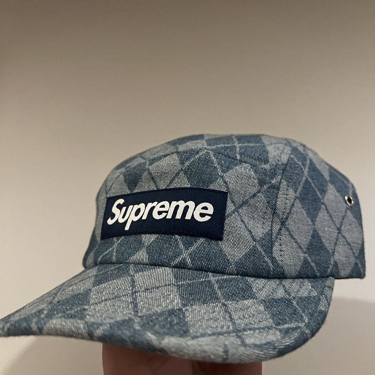 Supreme Supreme Denim Argyle Camp Cap Size ONE SIZE - 8 Thumbnail