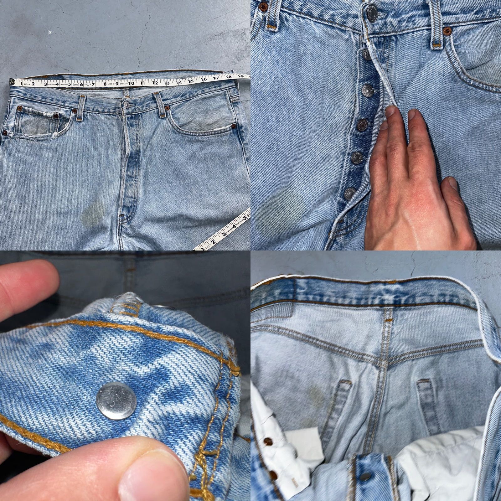 Levi's VINTAGE Levi's 501 Jeans Men 38x32 Straight Leg 90s USA Light Wash Denim Clothing Size US 38 / EU 54 - 8 Thumbnail
