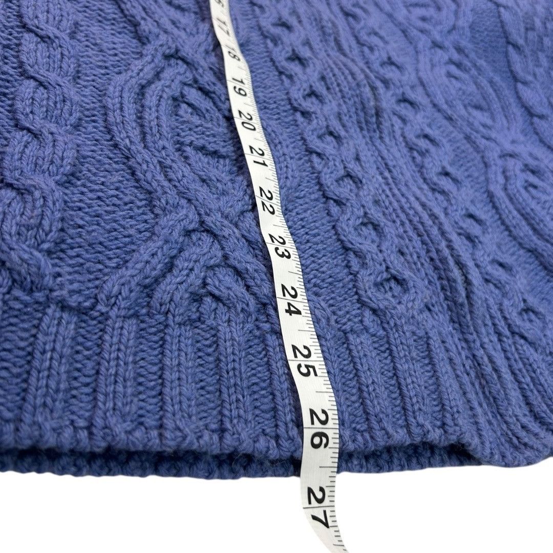 Aran Crafts ARAN CRAFTS Ireland Blue Cable Knit 100% Merino Wool Cardiga Size US XXL / EU 58 / 5 - 5 Thumbnail