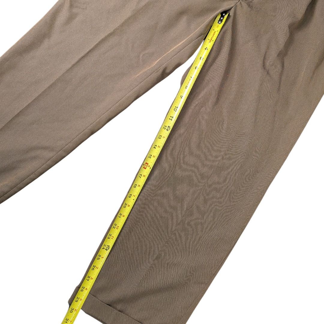 Stafford Stafford Brown Cuffed Pleated Pants w/ Offset Buttonhole Size US 40 / EU 56 - 6 Thumbnail