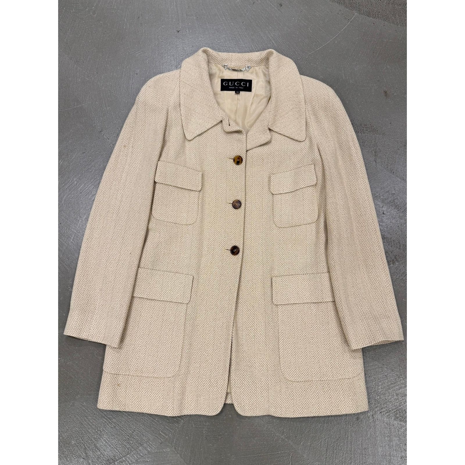 Gucci 1995 Gucci by Tom Ford linen coat Size L / US 10 / IT 46 - 1 Thumbnail
