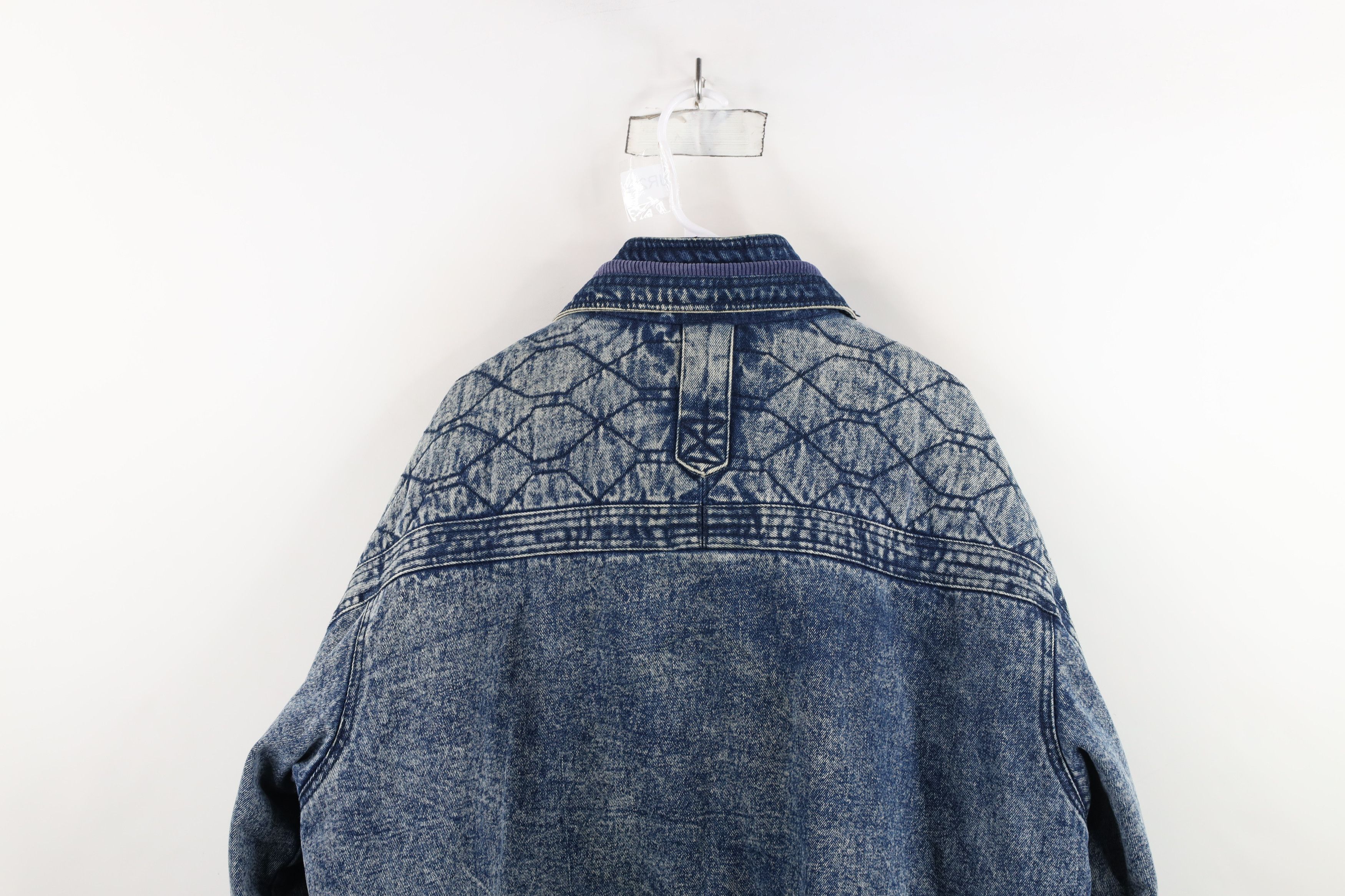 Vintage Vintage 90s Streetwear Quilted Acid Wash Denim Jean Jacket Size US XXL / EU 58 / 5 - 14 Thumbnail