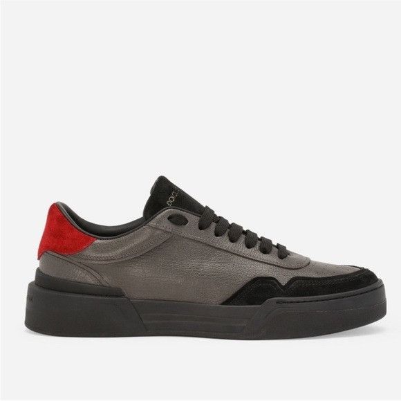 Dolce & Gabbana Dolce & Gabbana New Roma Panelled Leather Sneakers Grey Blac Size US 7 / EU 40 - 1 Thumbnail