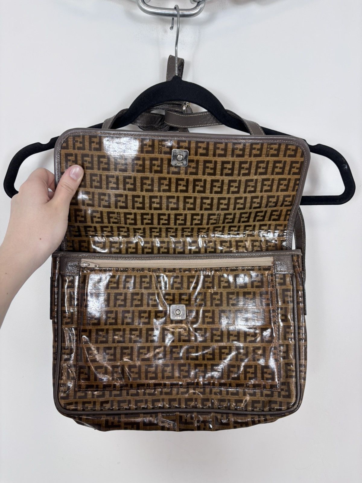 Fendi Vintage Fendi Zucchino Orange Brown Monogram Shoulder Bag Size ONE SIZE - 7 Thumbnail