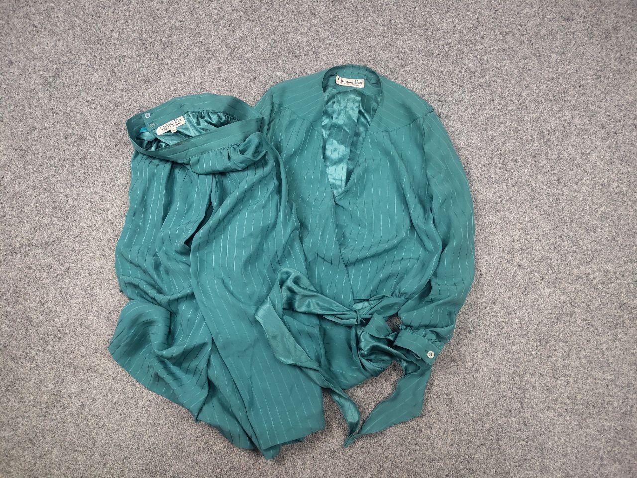 Dior Rare Vintage Christian Dior tricots et coordonnées silk suit Size L / US 10 / IT 46 - 3 Thumbnail
