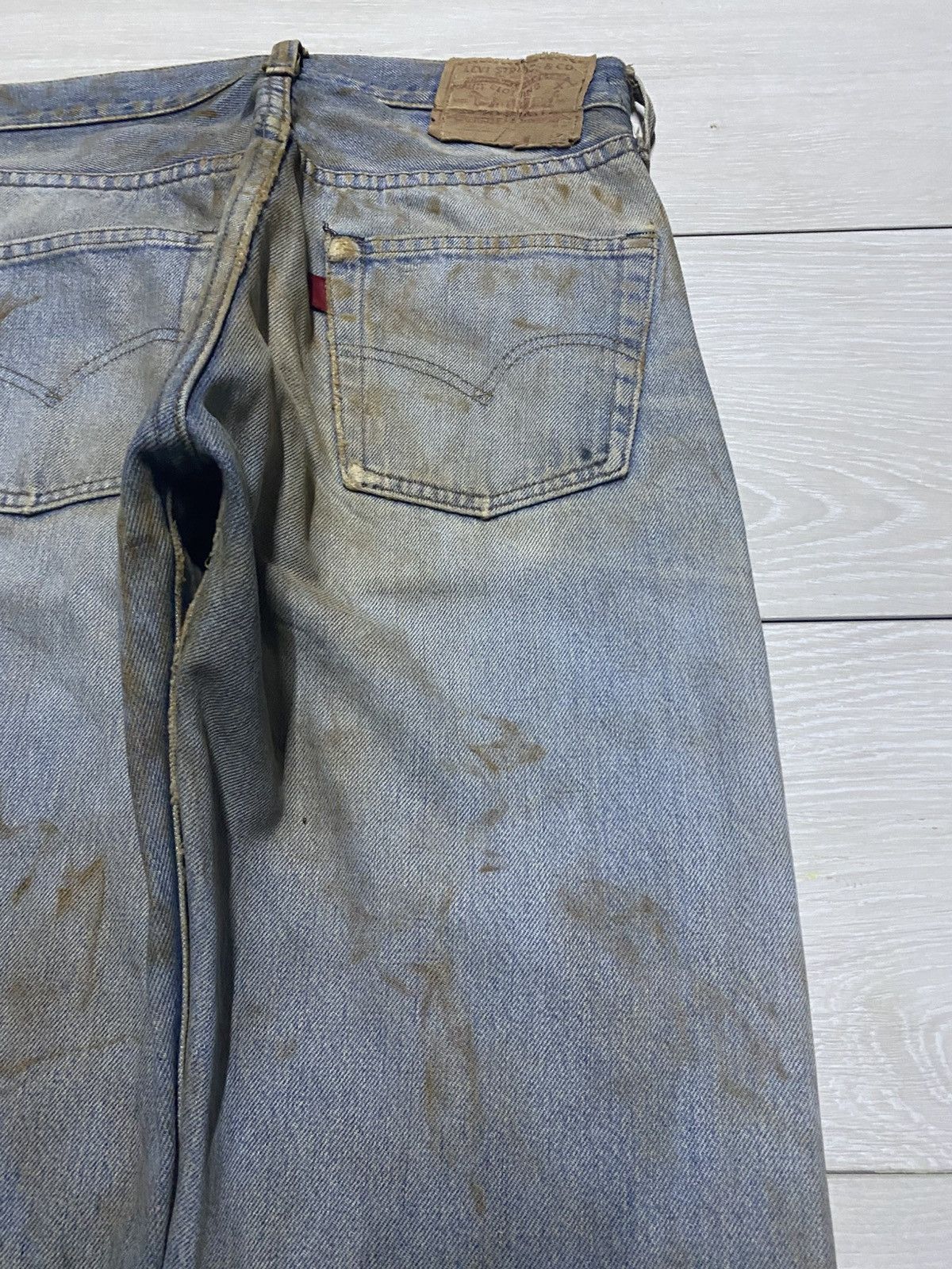 Levi's Levis 501 70s ButtonFly 6 Crazy Mud Wash Rusty Selvedge Size US 28 / EU 44 - 8 Thumbnail