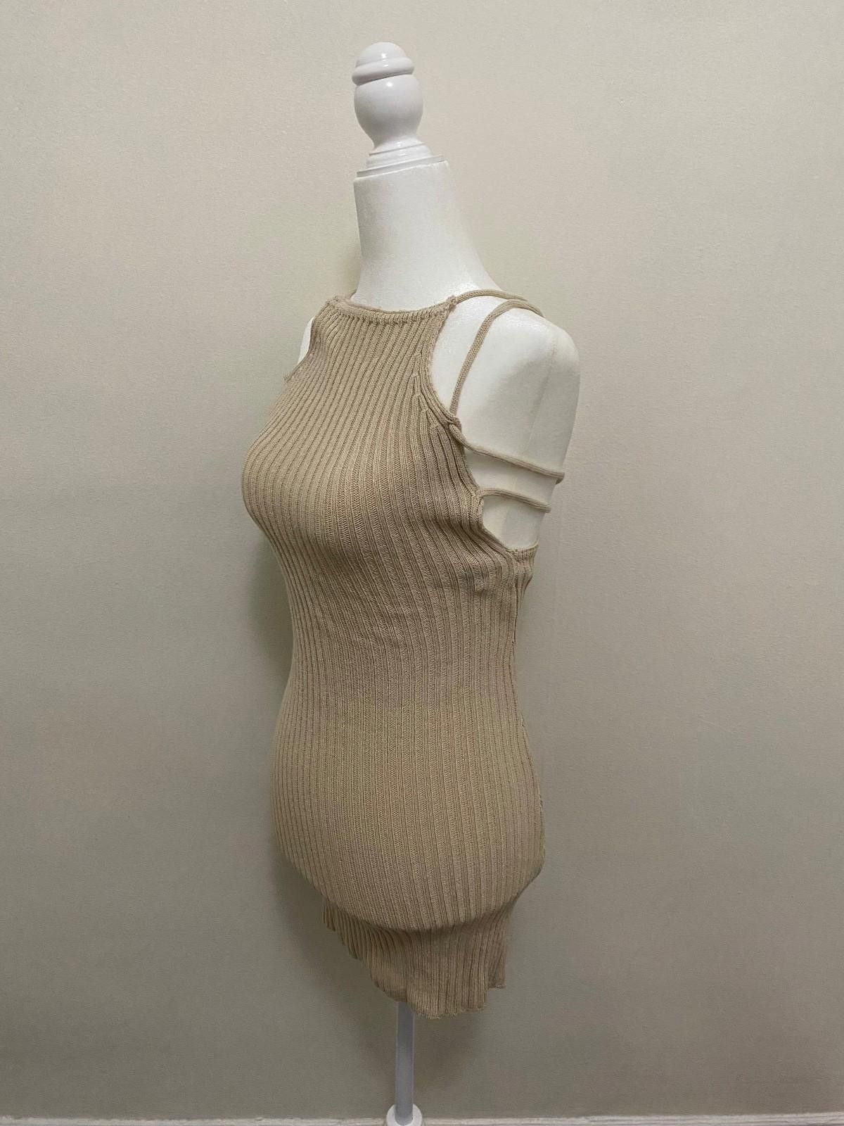 Bershka BERSHKA Lace-Up Back Crochet Knit Mini Dress (X-SMALL) Size XS / US 0-2 / IT 36-38 - 6 Thumbnail