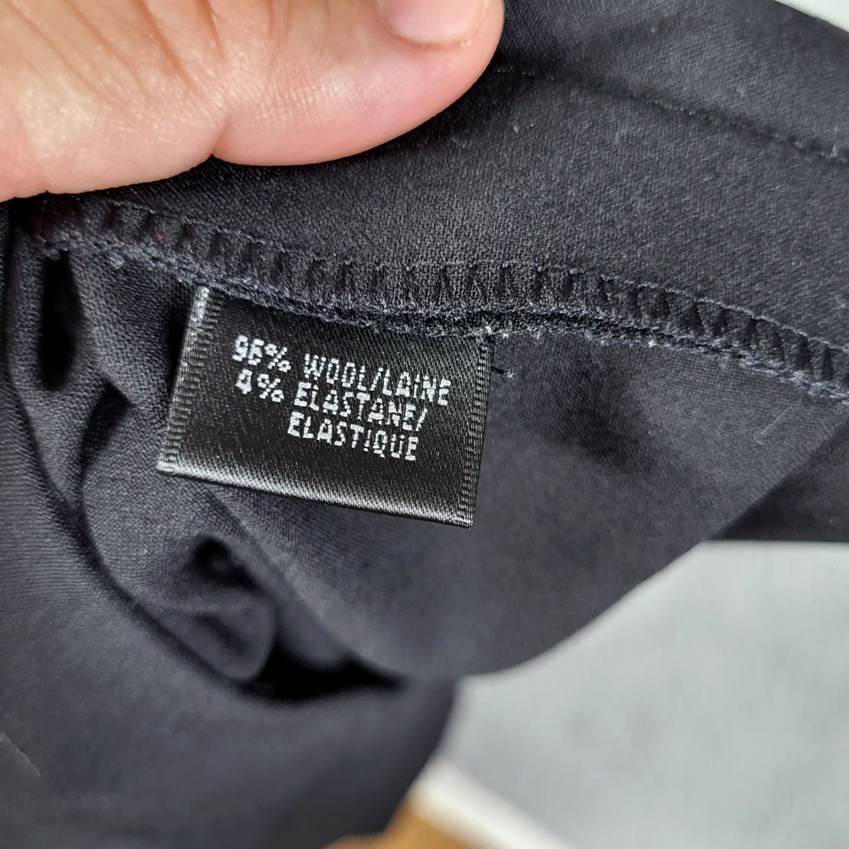 Vintage LAFAYETTE New York Women's Black Dress Pants Trousers Size 6 Wool Elastane Flat Front Inseam 29" Regular VINTAGE? No Size 28" / US 6 / IT 42 - 5 Thumbnail