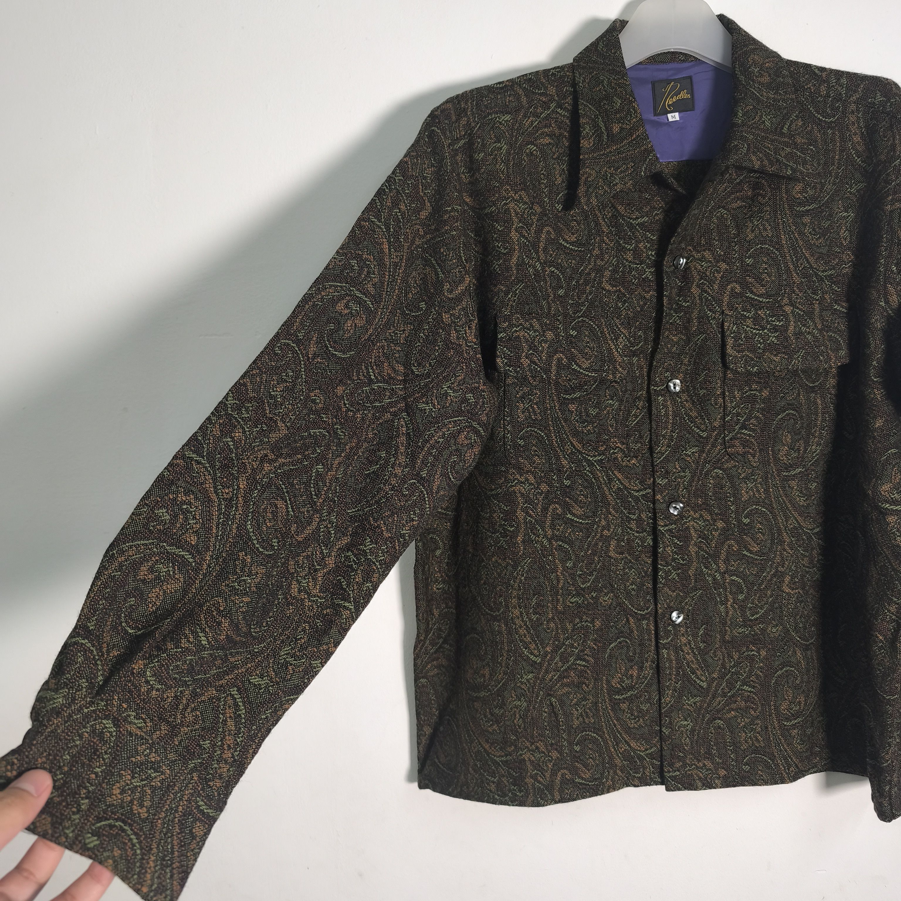 Needles Classic Shirt Green - Wool Paisley Jq. Size US M / EU 48-50 / 2 - 3 Thumbnail