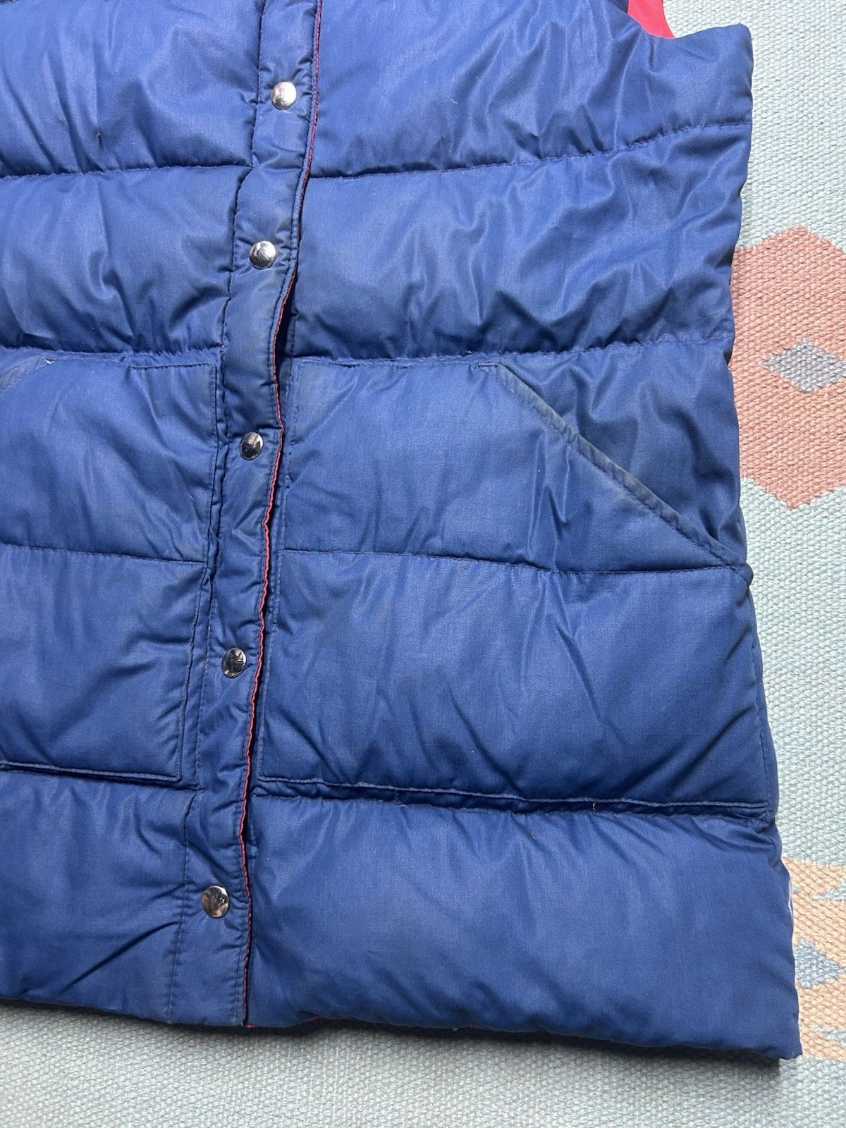 Vintage 80s down filled puffer vest jacket poly cotton reversible M Size US M / EU 48-50 / 2 - 3 Thumbnail