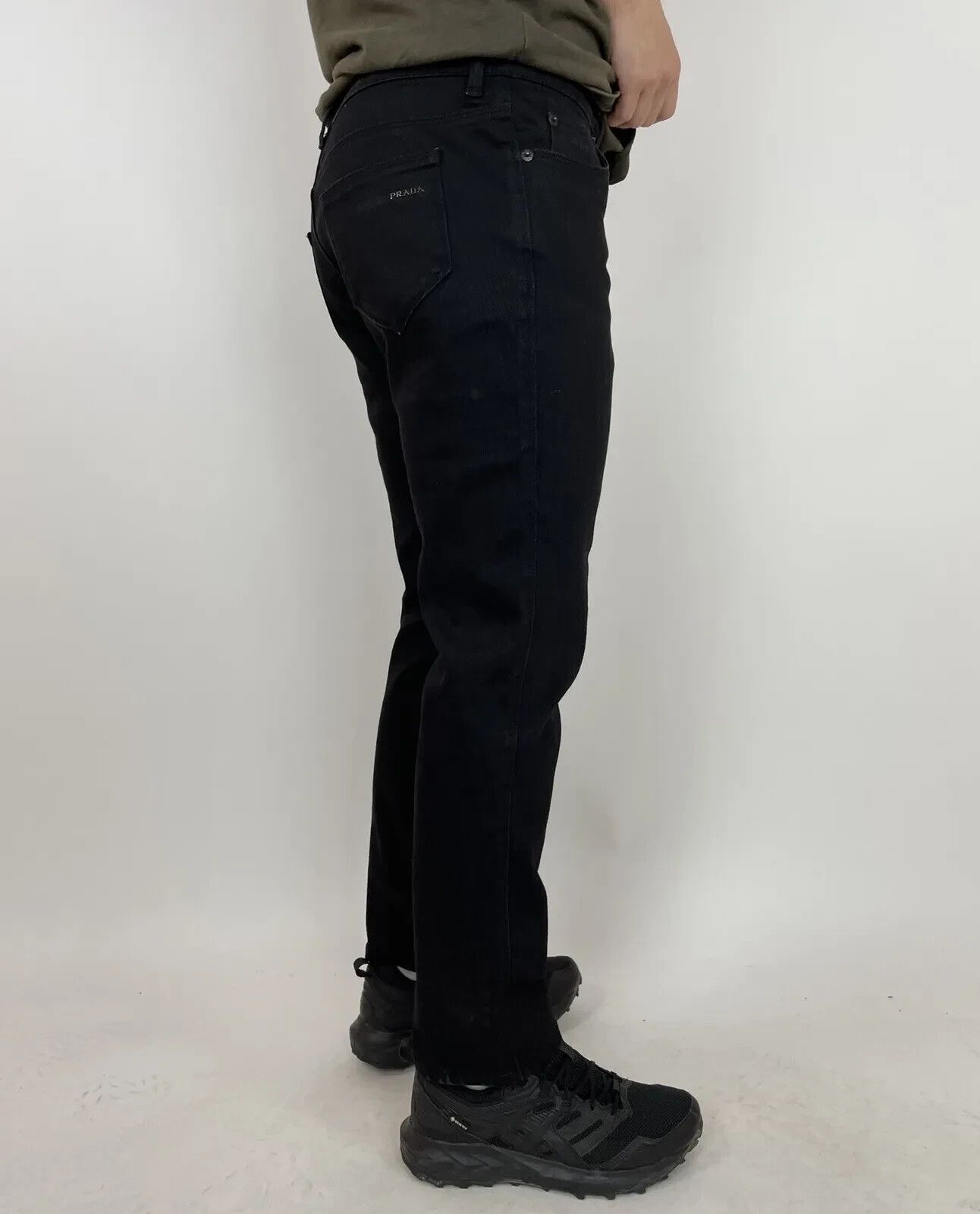 Prada PRADA Mens Tapered Jeans Black Denim Classic Trousers Basic Size US 31 - 4 Thumbnail