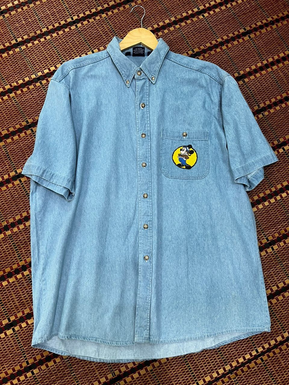 Vintage 80s Mickey Mouse Denim Shirt by Three Rivers