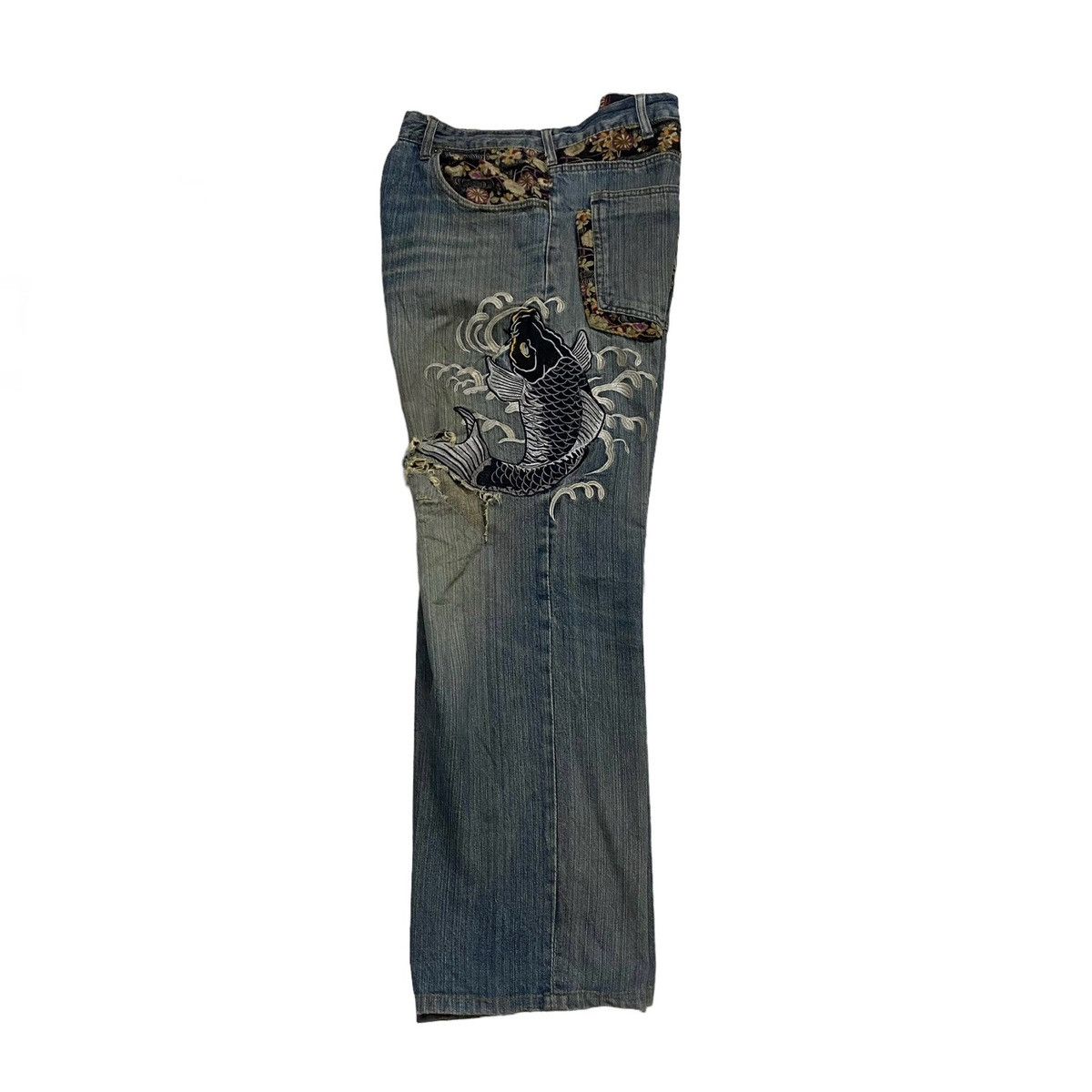 Vintage Sukajan denim emboridery distressed pant Size US 36 / EU 52 - 4 Thumbnail