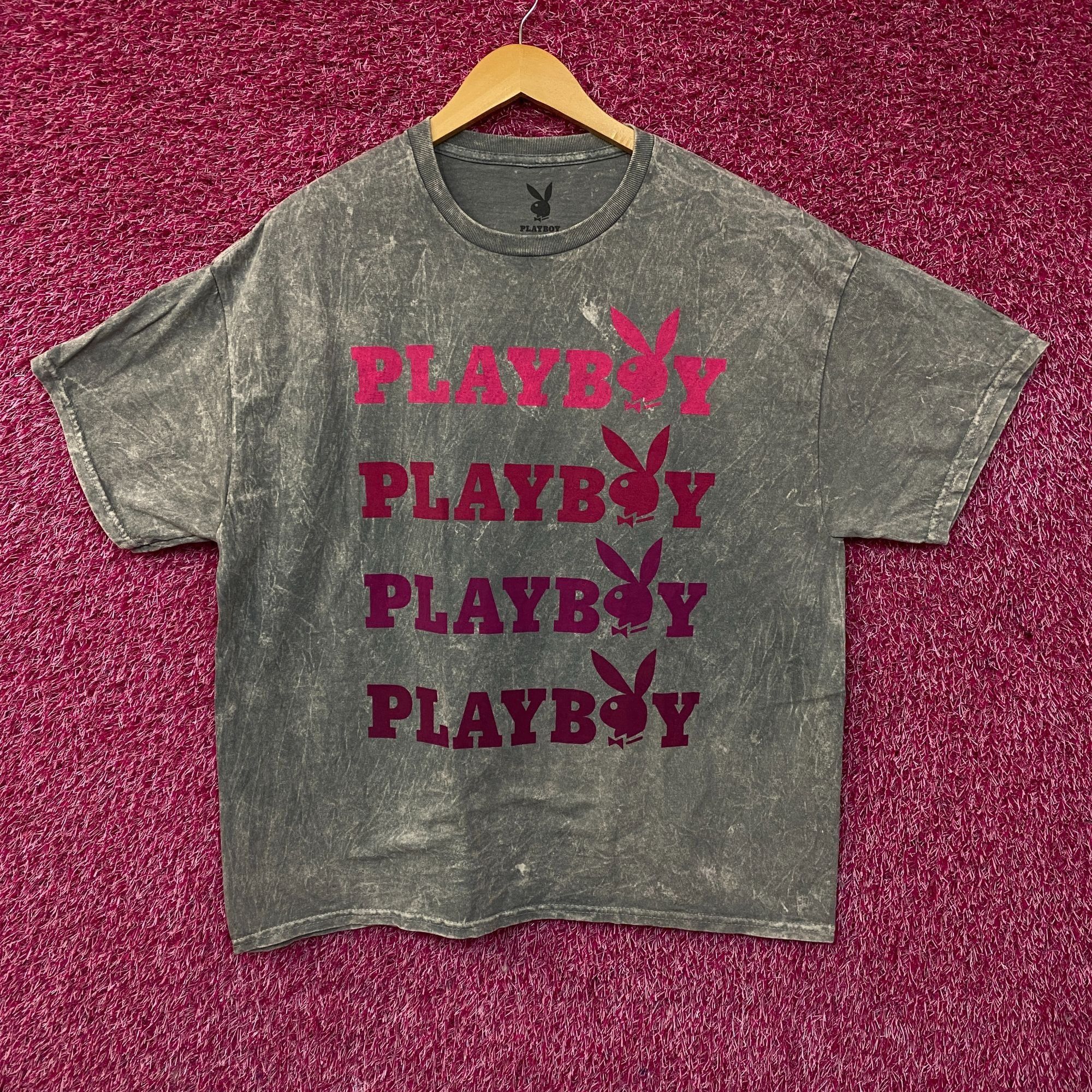 Playboy Playboy Stacked Logo Acid Wash Graphic T-Shirt XL Size US XL / EU 56 / 4 - 1 Thumbnail