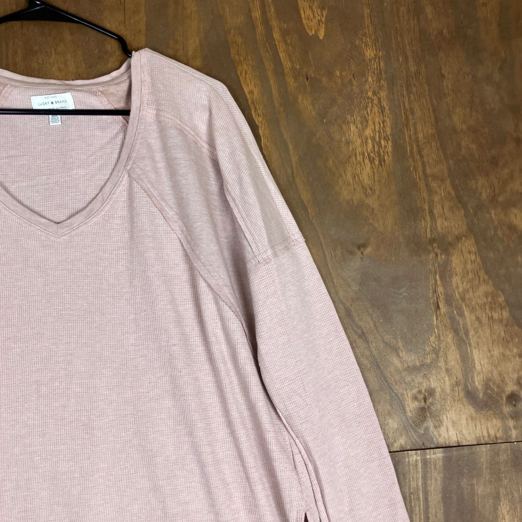 Lucky Brand Lucky Brand Womens Shirt Tan V Neck Long Sleeve Boxy Oversized Side Slits M Size M / US 6-8 / IT 42-44 - 5 Thumbnail