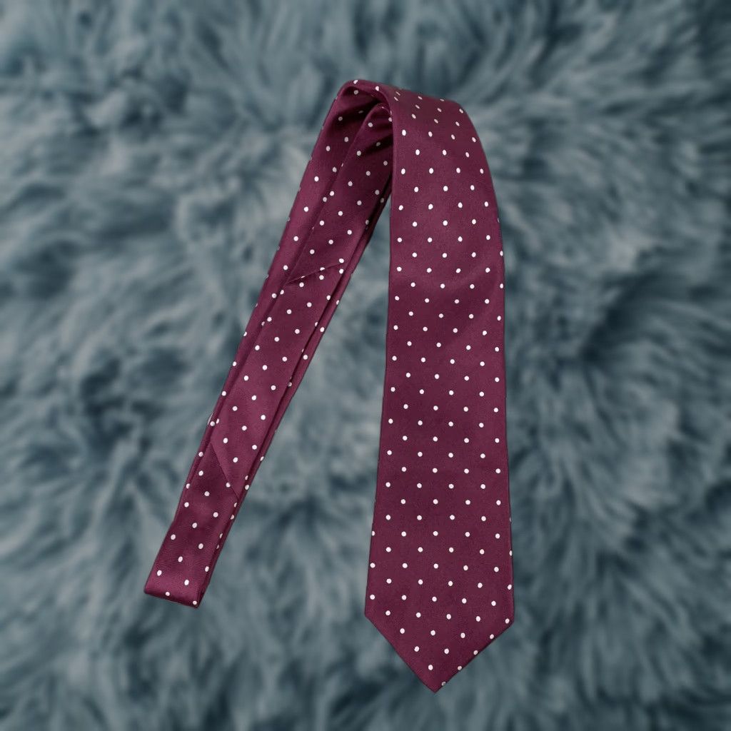 Vintage Oakton LTD 100% Silk Mens Neck Tie Red Polka Dot 55x3.5 Size ONE SIZE - 1 Thumbnail