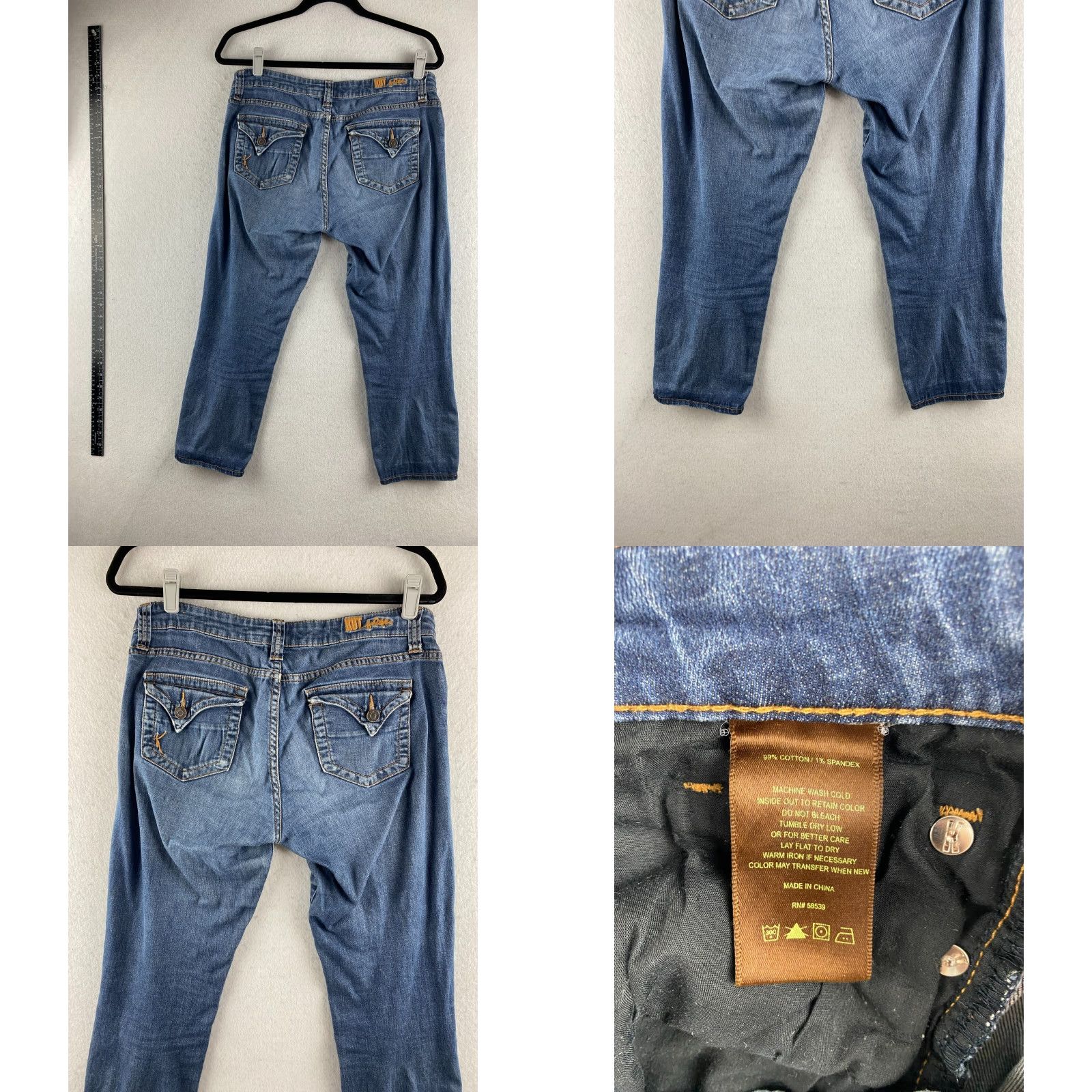 Vintage KUT from the Kloth Jeans Womens 6 Blue Capri Distressed Stretch Denim 5-Pocket Pockets Capris Size 28" / US 6 / IT 42 - 10 Thumbnail