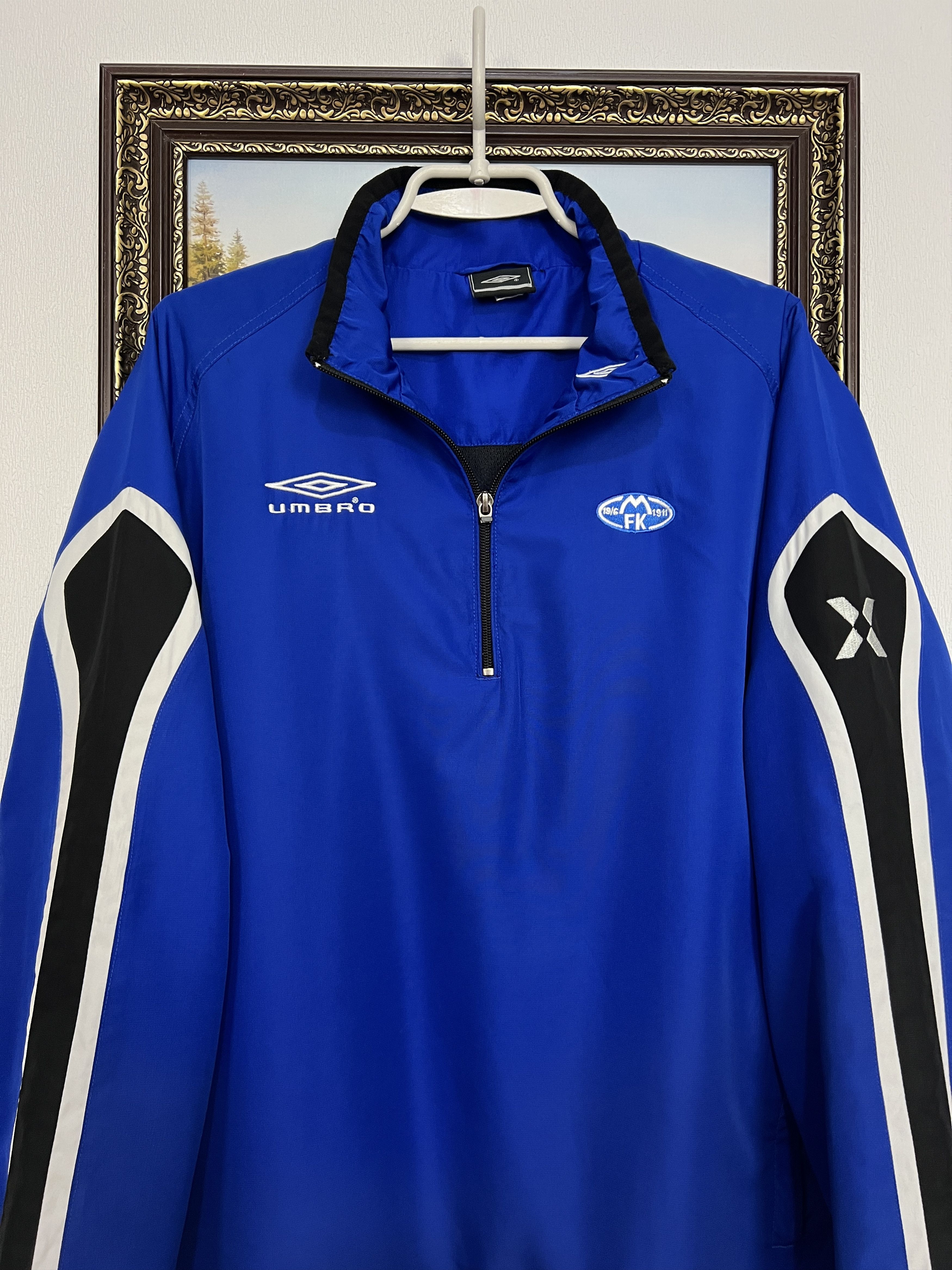 Umbro Vintage Molde Football Train Jacket Blue Track Top Soccer Size US M / EU 48-50 / 2 - 2 Thumbnail