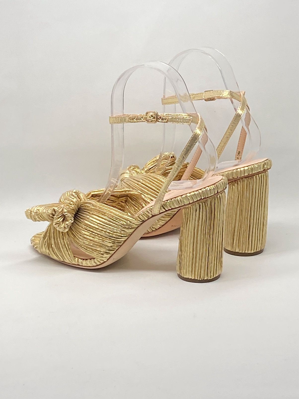 Loeffler Randall Loeffler Randall Gold Pleated Bow Heel Sandals size 6.5 Size US 6.5 / IT 36.5 - 8 Thumbnail