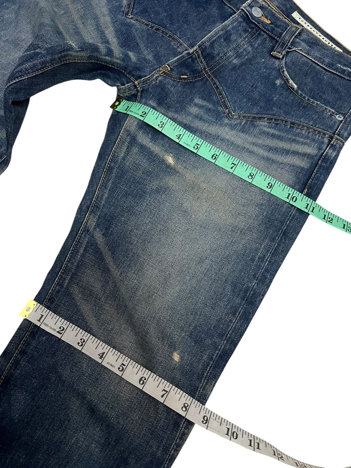 Issey Miyake VINTAGE SUNAOKUWAHARA SELVEDGE DISTRESSED ISSEY MIYAKE JEAN Size US 31 - 18 Thumbnail