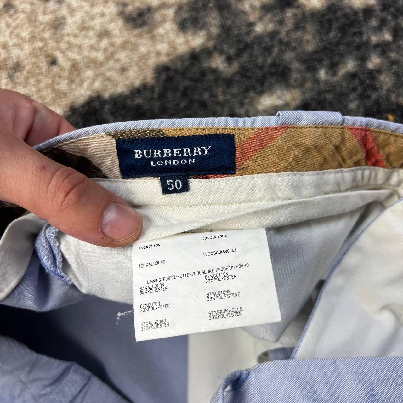 Burberry Burberry Luxury Baby Blue Chino Pants Old Money Style Size US 36 / EU 52 - 9 Thumbnail