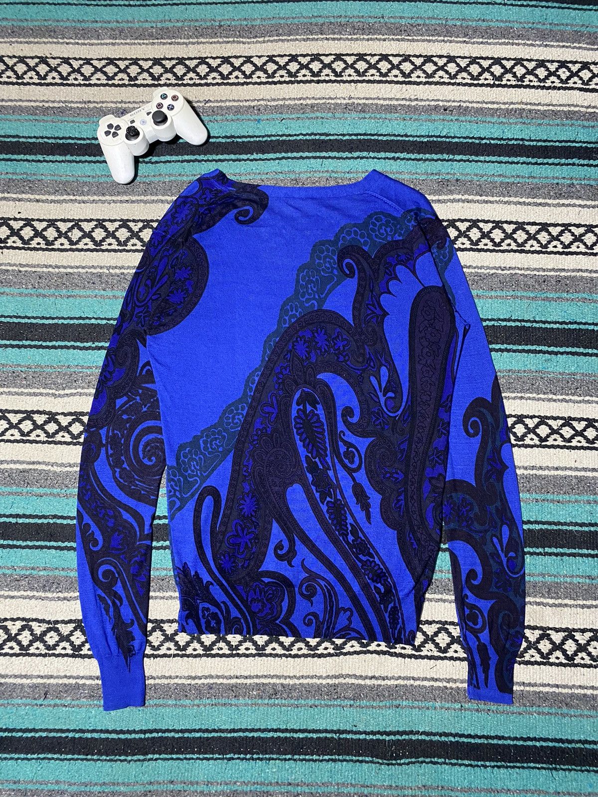 Etro Etro Paisley Jacquard Cardigan In Blue Size US M / EU 48-50 / 2 - 7 Thumbnail