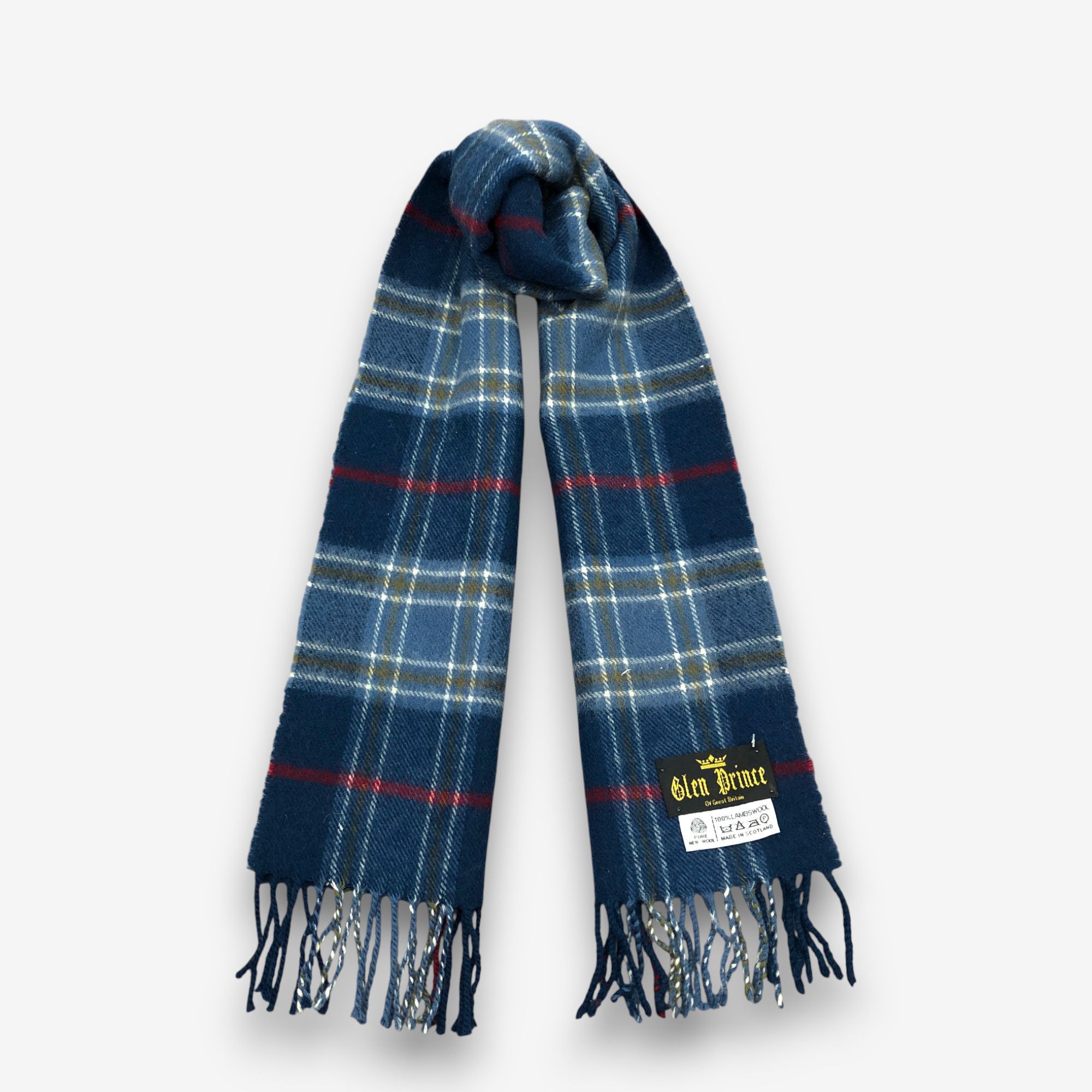 Japanese Brand Vintage Y2K Glen Prince Scarf Muffler Tartan Wool Scarves Size ONE SIZE - 1 Thumbnail