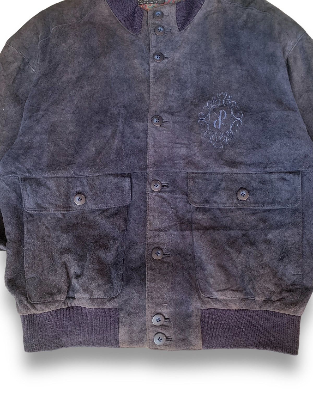 Carlo Palazzi Vintage Carlo Palazzi Faded Suede Sheepskin Bomber Jacket Size US L / EU 52-54 / 3 - 8 Thumbnail